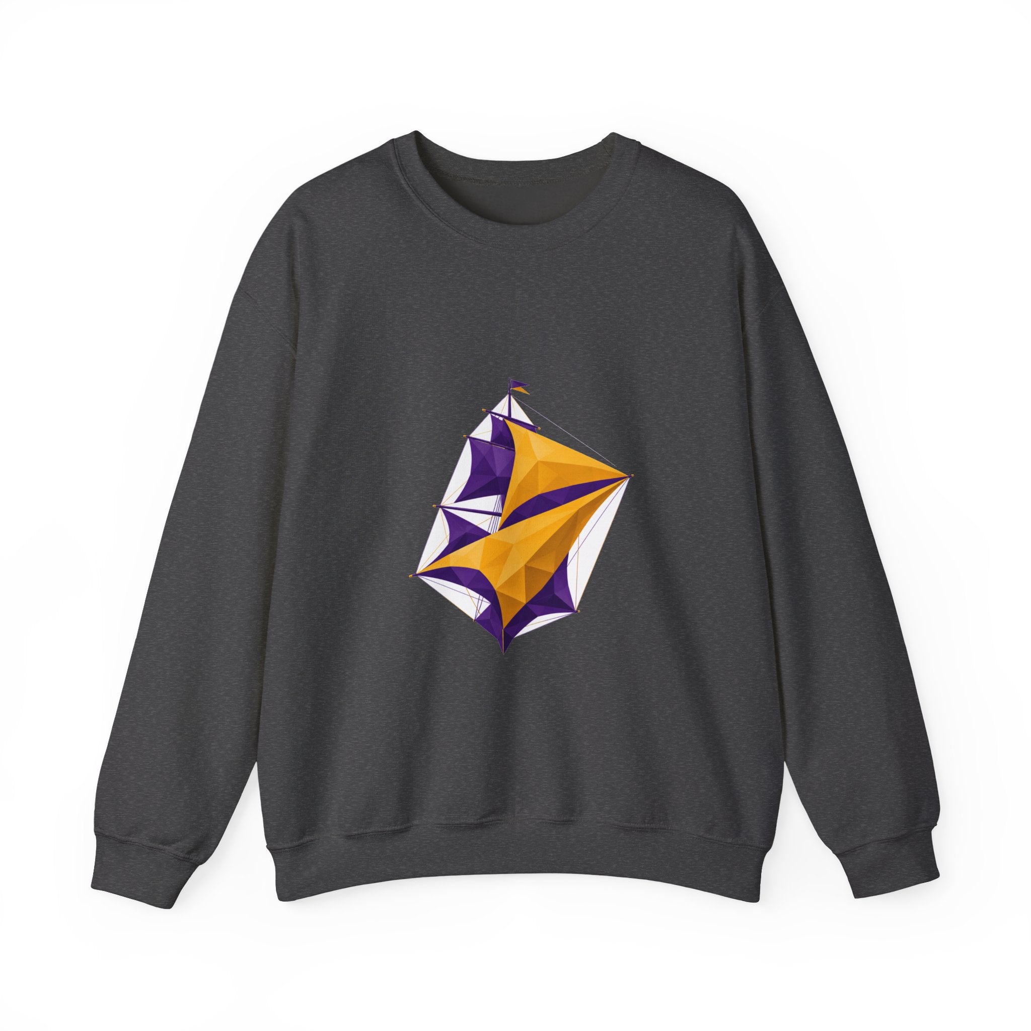 Matching Couple Sweatshirt - Anchor & Sail Matching Couple Crewneck Sweatshirt Geometric Art His Hers Couple Gift - Design B