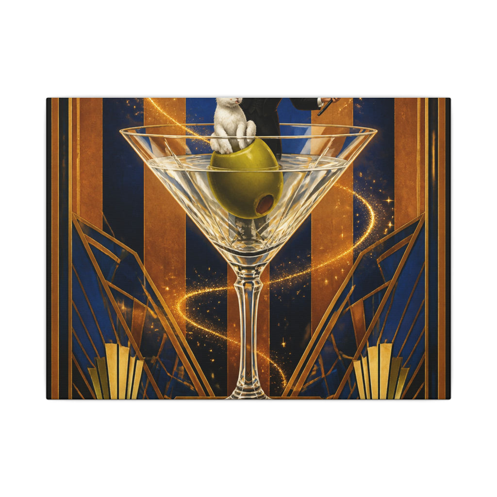 Martini Magician Wall Art Canvas 16×20 Art Deco Entryway Decor Maximalist Print