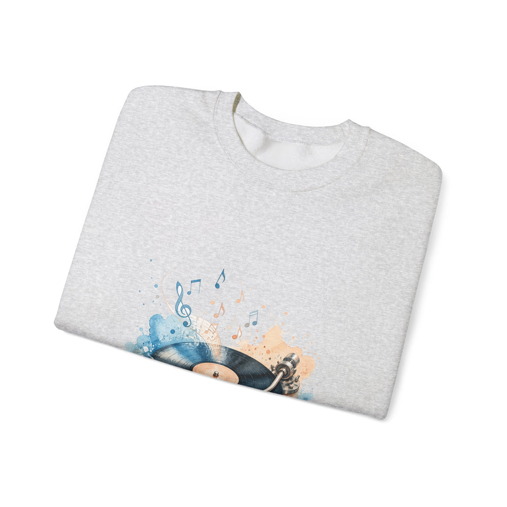 Matching Couple Sweatshirt - Vinyl & Cassette Matching Couple Comfort Colors Crew Watercolor Art His Hers Birthday Gift - Design A