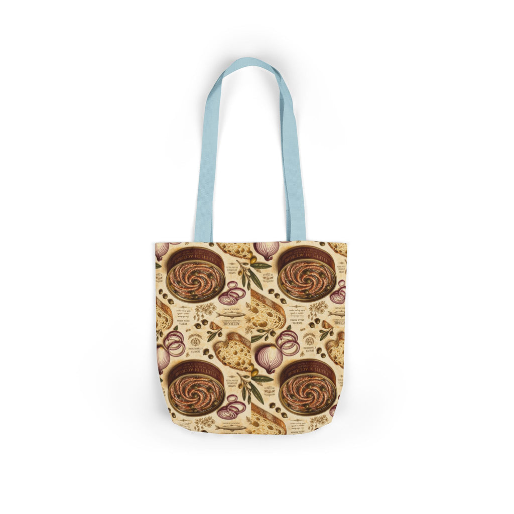 Anchovies & Capers Canvas Tote Bag Mediterranean Kitchen Botanical Design Italian Cottagecore Gift