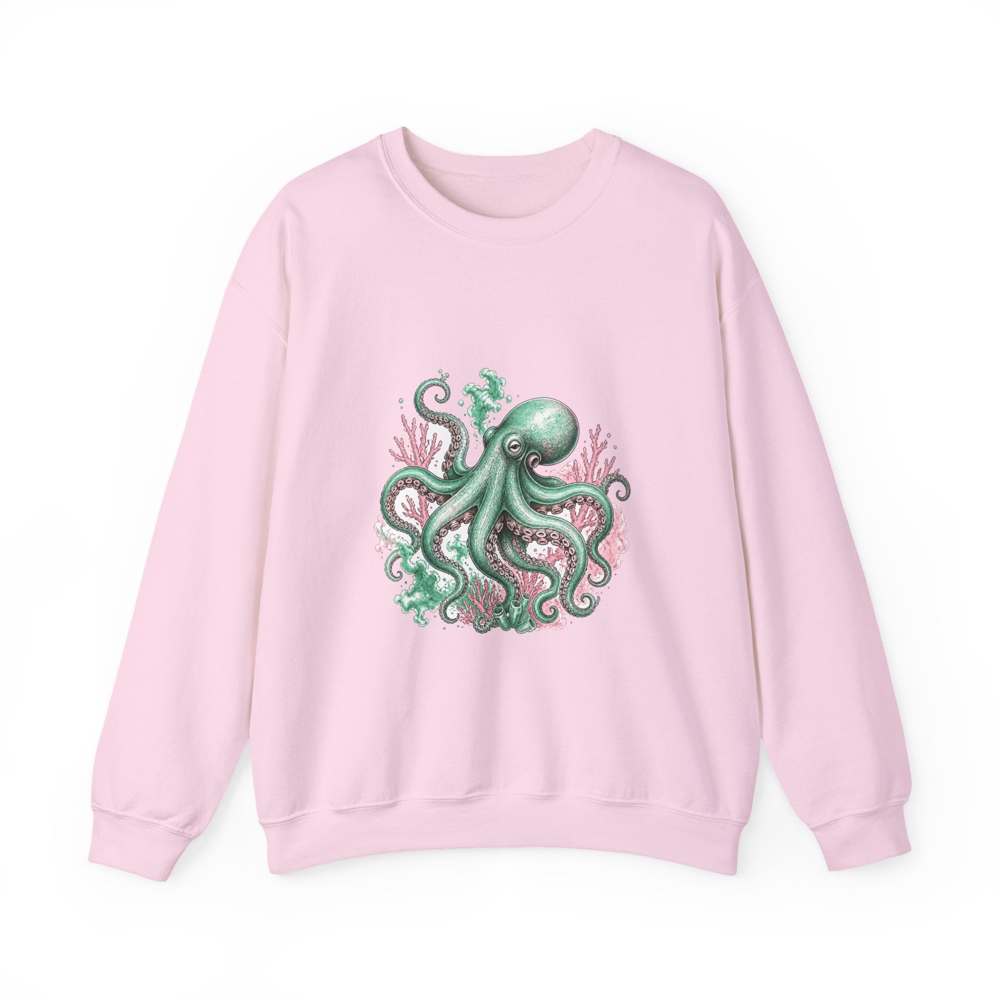 Matching Couple Sweatshirt - Octopus & Jellyfish Matching Couple Premium Fleece Sweatshirt Hand-Drawn Art His Hers Anniversary Gift - Design A