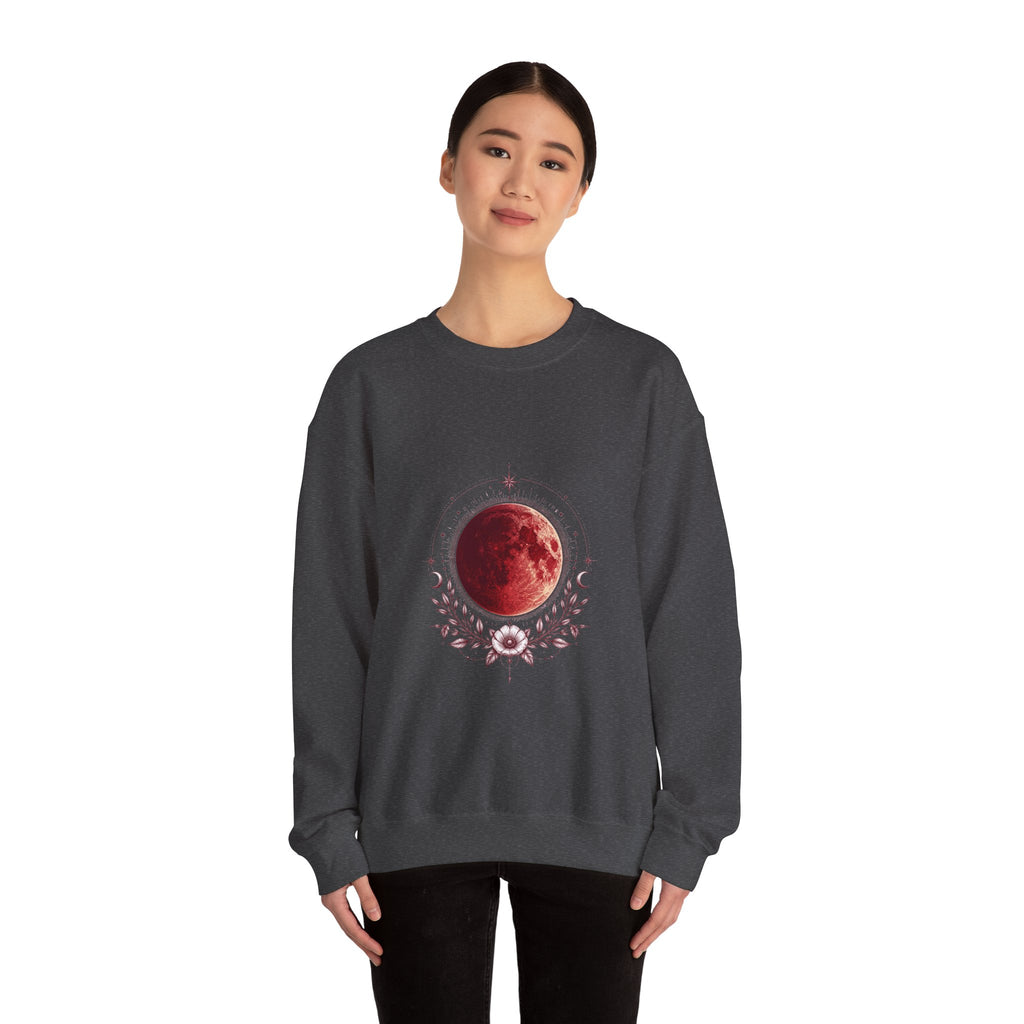 Matching Couple Sweatshirt - Solar & Lunar Eclipse Matching Couple Premium Fleece Sweatshirt Vintage Art His Hers Honeymoon Gift - Design B