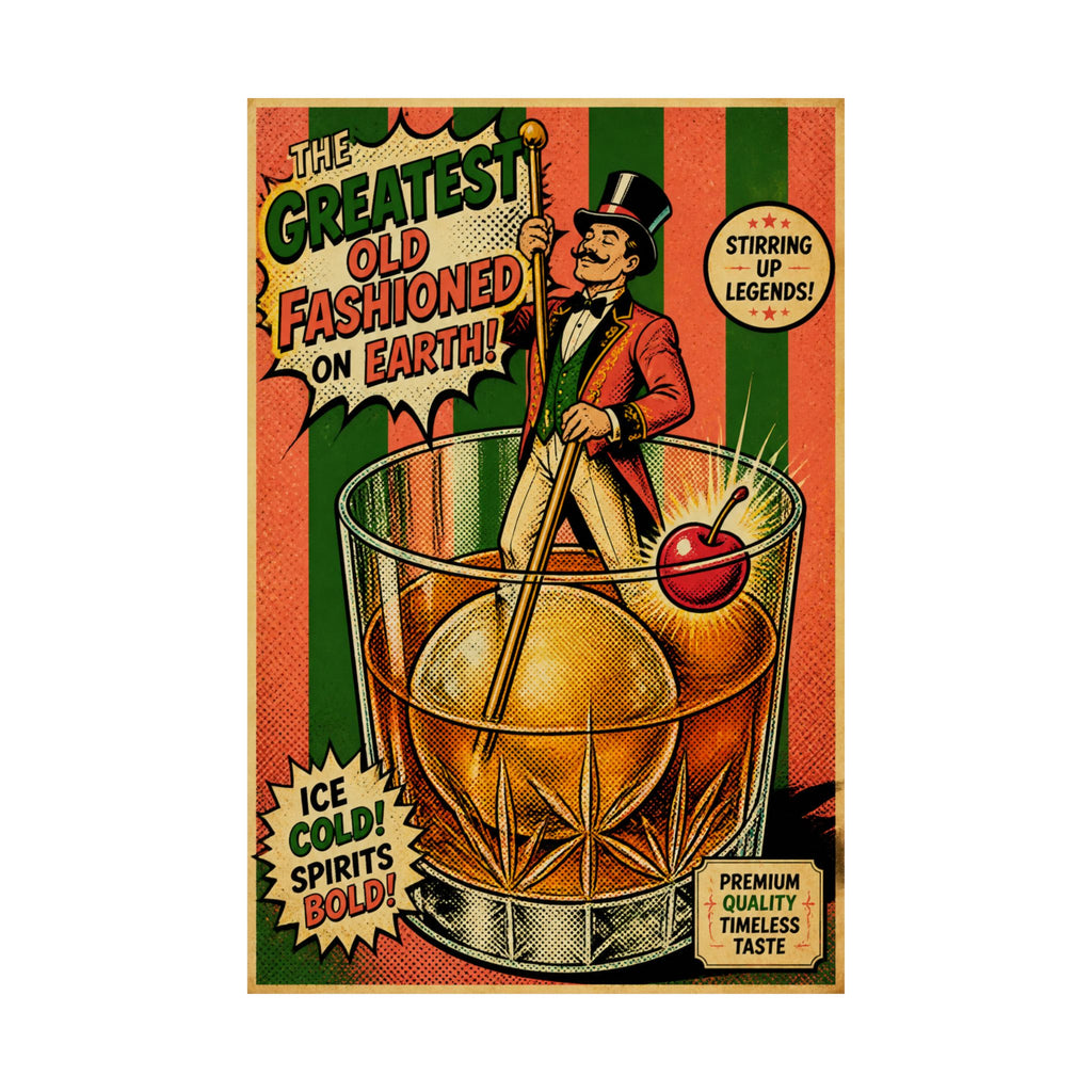 Old Fashioned Ringmaster Wall Art Poster 24×36 Pop Art Restaurant Decor Maximalist Print