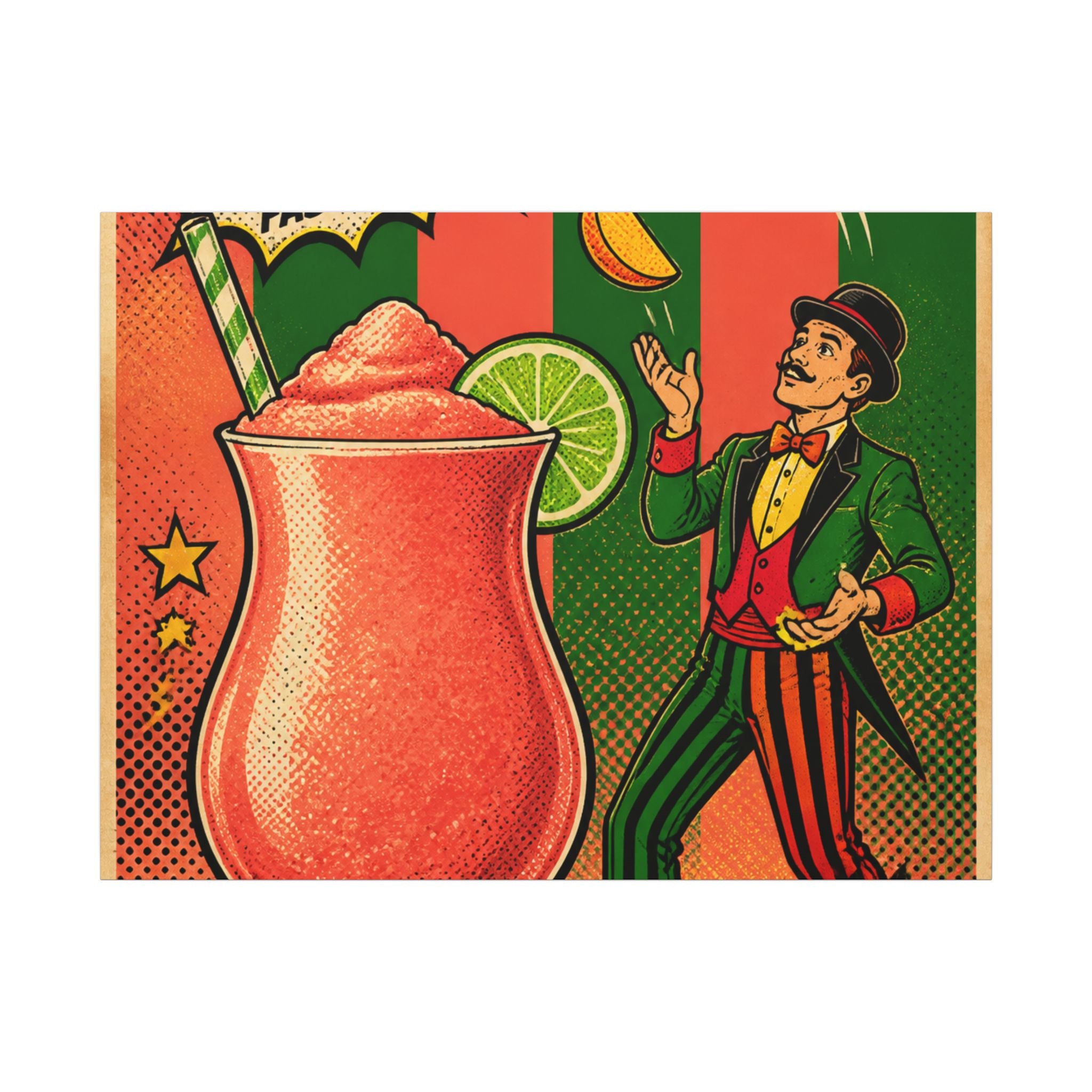 Daiquiri Fruit Juggler Wall Art Canvas 16×20 Pop Art Living Room Decor Maximalist Print