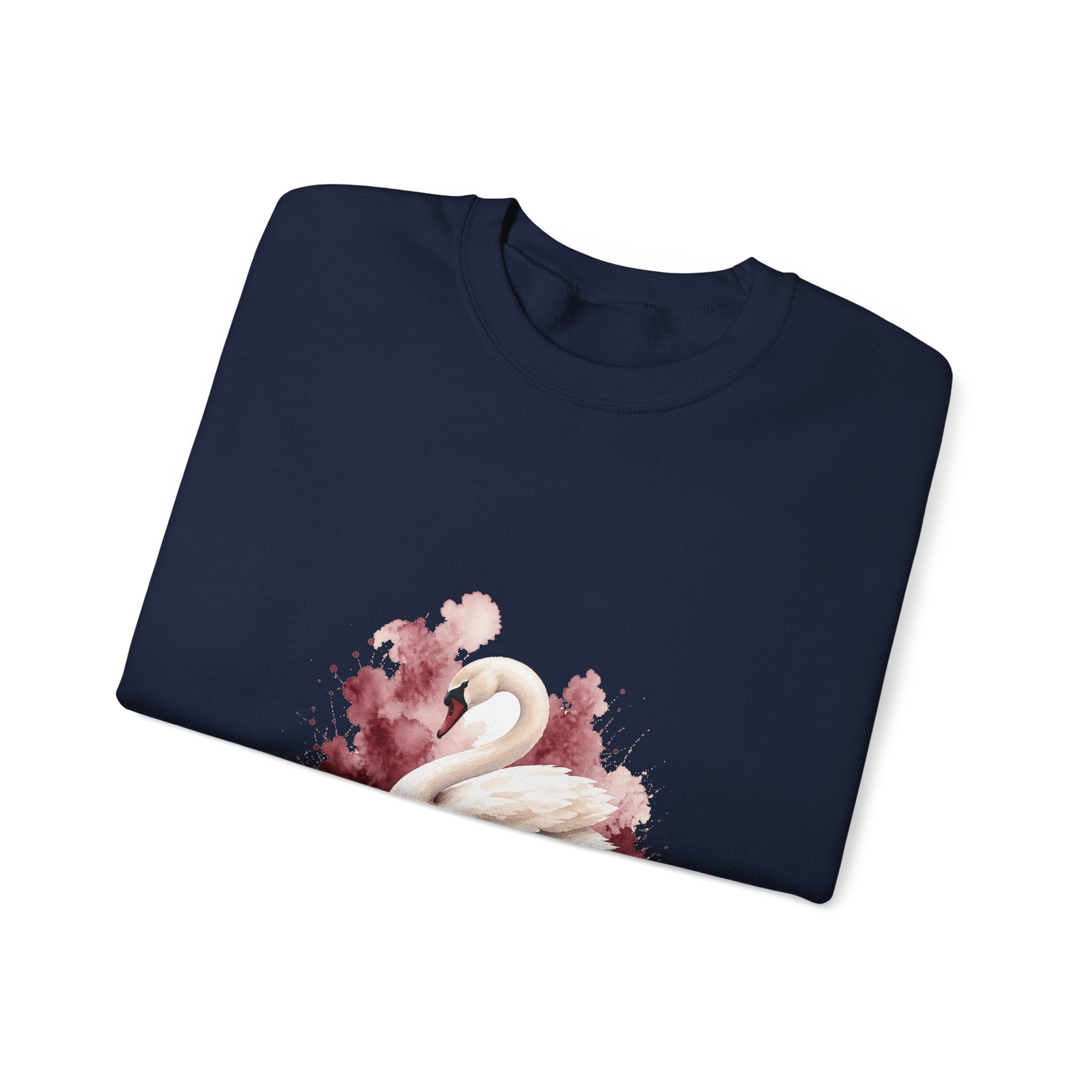 Matching Couple Sweatshirt - Raven & Swan Matching Couple Premium Fleece Sweatshirt Watercolor Art His Hers Birthday Gift - Design B