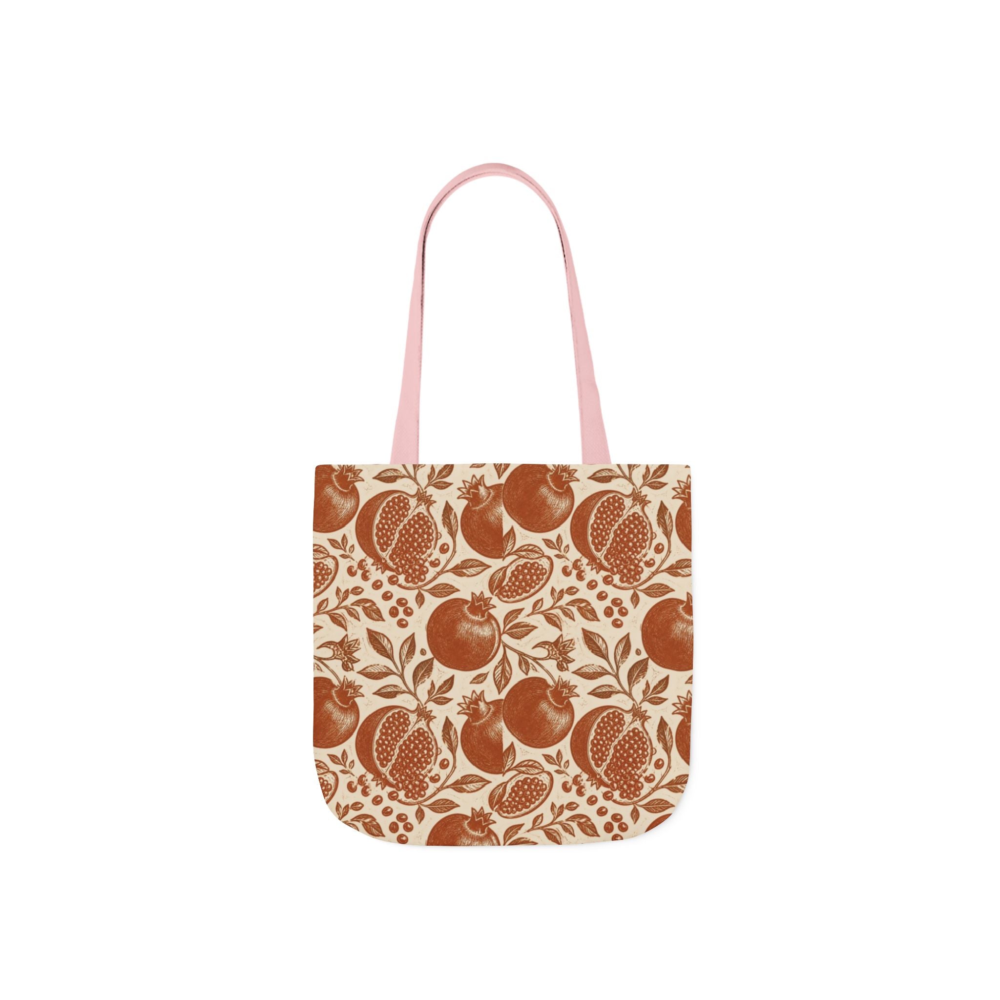 Split Pomegranates Canvas Tote Bag Mediterranean Kitchen Linocut Design Italian Cottagecore Gift