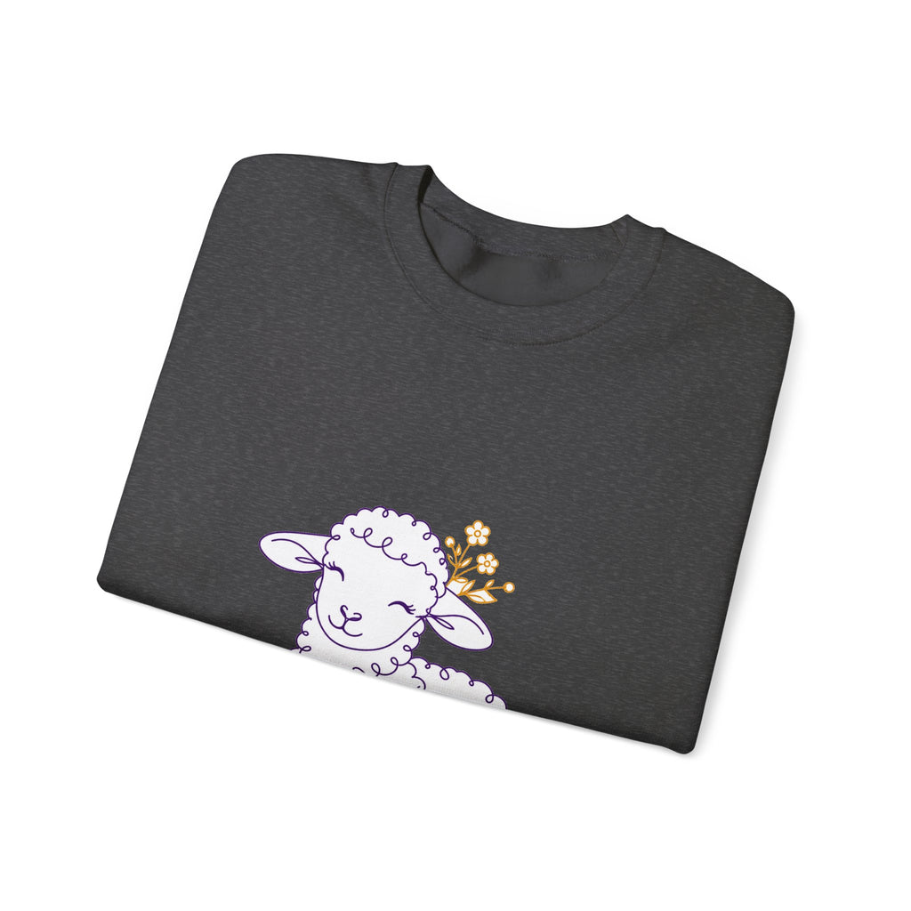 Matching Couple Sweatshirt - Lion & Lamb Matching Couple Comfort Colors Crew Minimalist Art His Hers Christmas Gift - Design B
