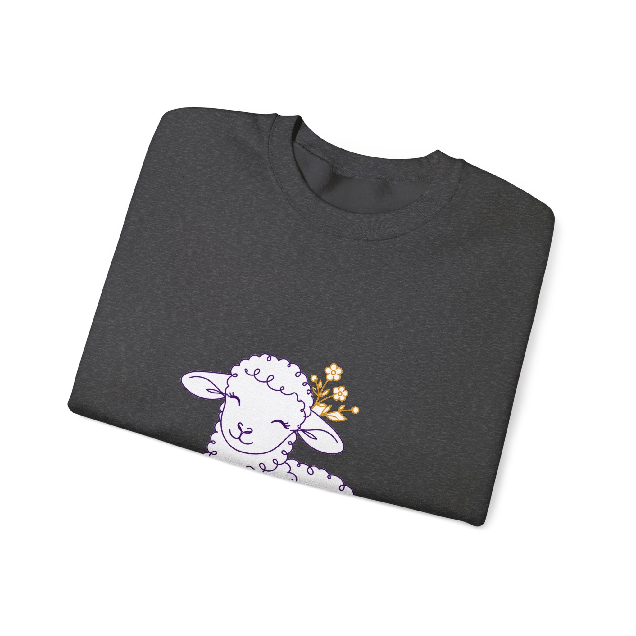 Matching Couple Sweatshirt - Lion & Lamb Matching Couple Comfort Colors Crew Minimalist Art His Hers Christmas Gift - Design B