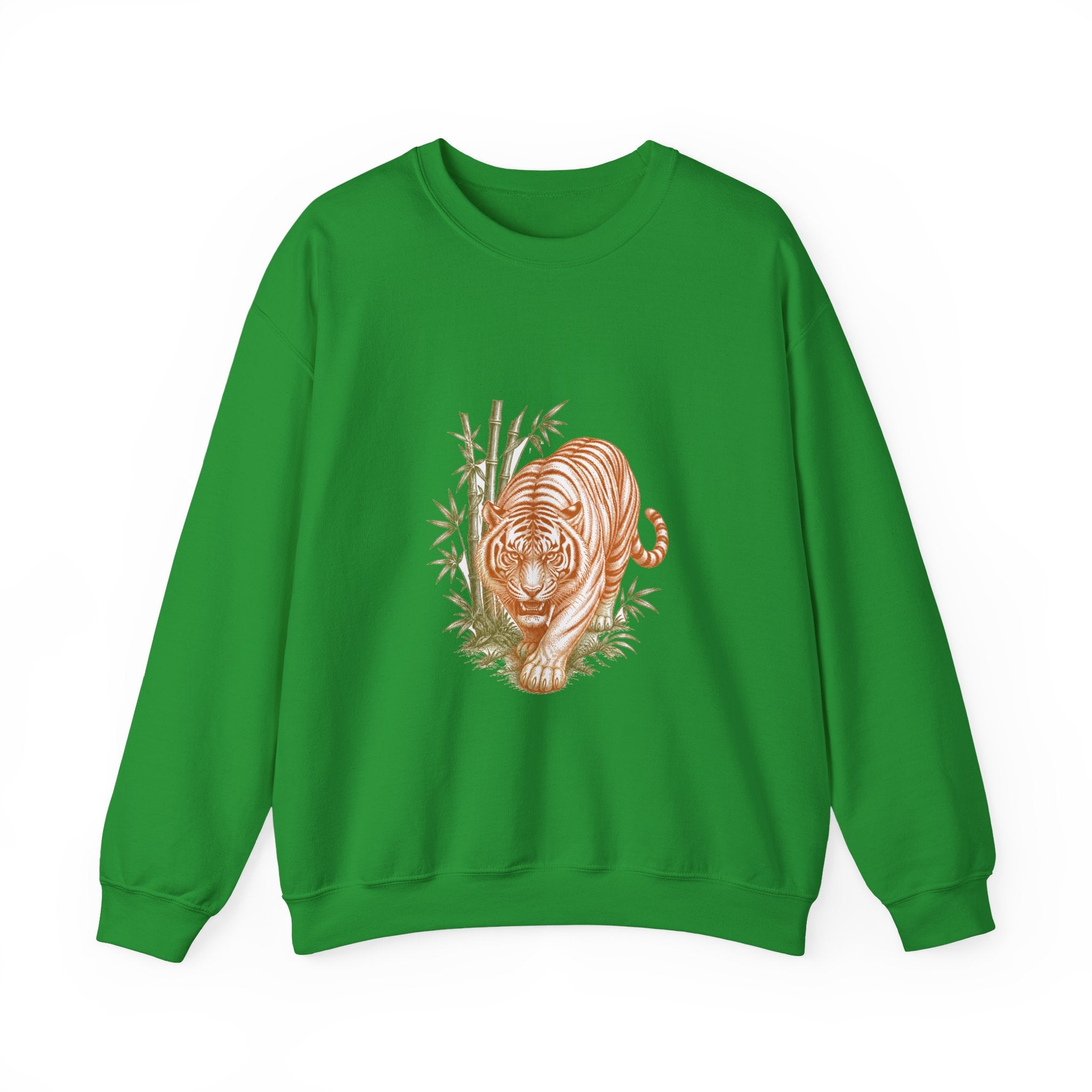 Matching Couple Sweatshirt - Tiger & Crane Matching Couple Premium Fleece Sweatshirt Vintage Art His Hers Honeymoon Gift - Design A