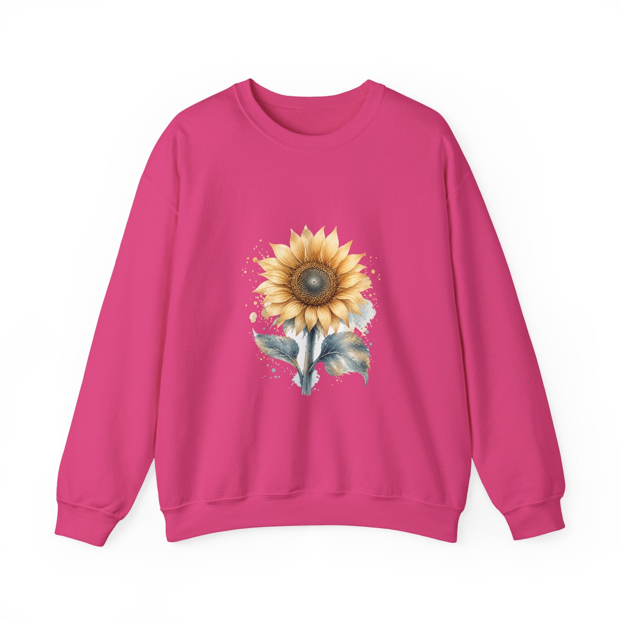 Matching Couple Sweatshirt - Sunflower & Moonflower Matching Couple Comfort Colors Crew Watercolor Art His Hers Birthday Gift - Design A
