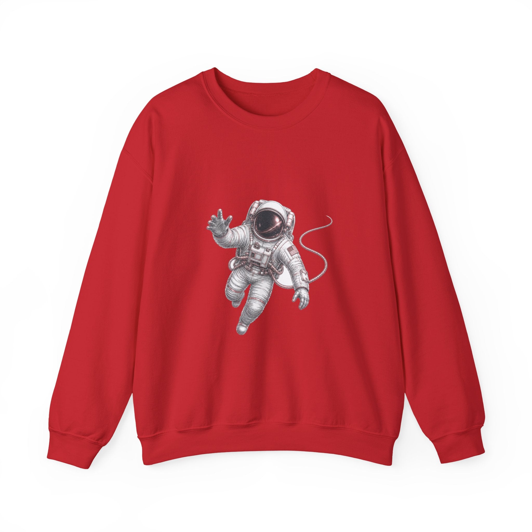 Matching Couple Sweatshirt - Astronaut & Planet Matching Couple Crewneck Sweatshirt Hand-Drawn Art His Hers Best Friend Gift - Design A