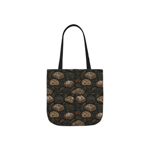 Ciabatta Rolls Canvas Tote Bag Mediterranean Kitchen Chalk Art Design Italian Cottagecore Gift