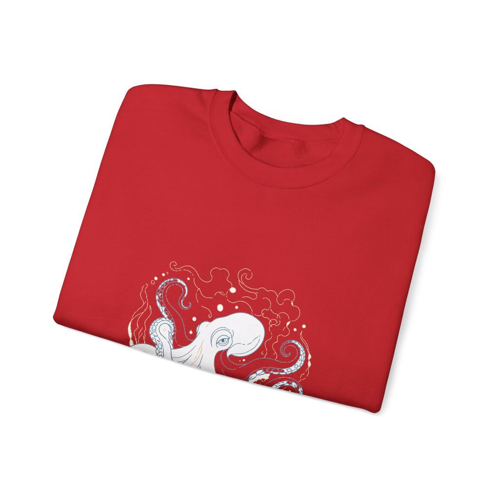 Matching Couple Sweatshirt - Octopus & Jellyfish Matching Couple Crewneck Sweatshirt Minimalist Art His Hers Valentine Gift - Design A