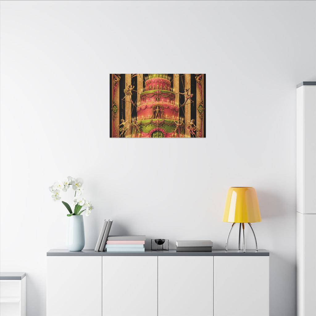 Birthday Cake Trapeze Wall Art Canvas 24×36 Baroque Studio Decor Maximalist Print