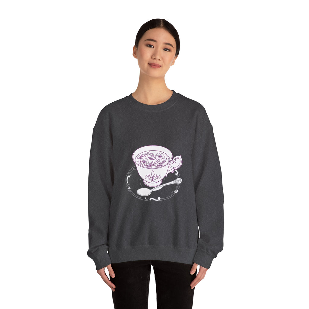Matching Couple Sweatshirt - Coffee & Tea Matching Couple Comfort Colors Crew Minimalist Art His Hers Christmas Gift - Design B