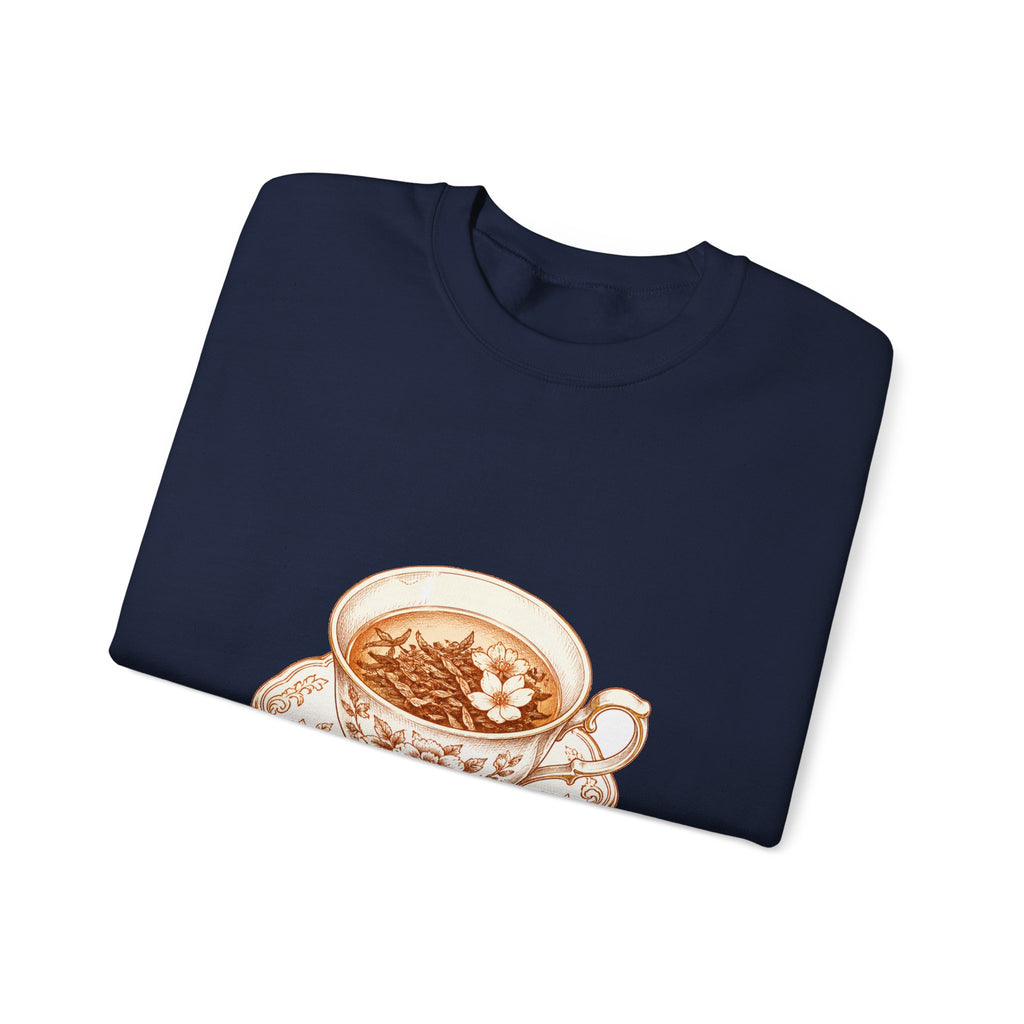 Matching Couple Sweatshirt - Coffee & Tea Matching Couple Crewneck Sweatshirt Hand-Drawn Art His Hers Best Friend Gift - Design B