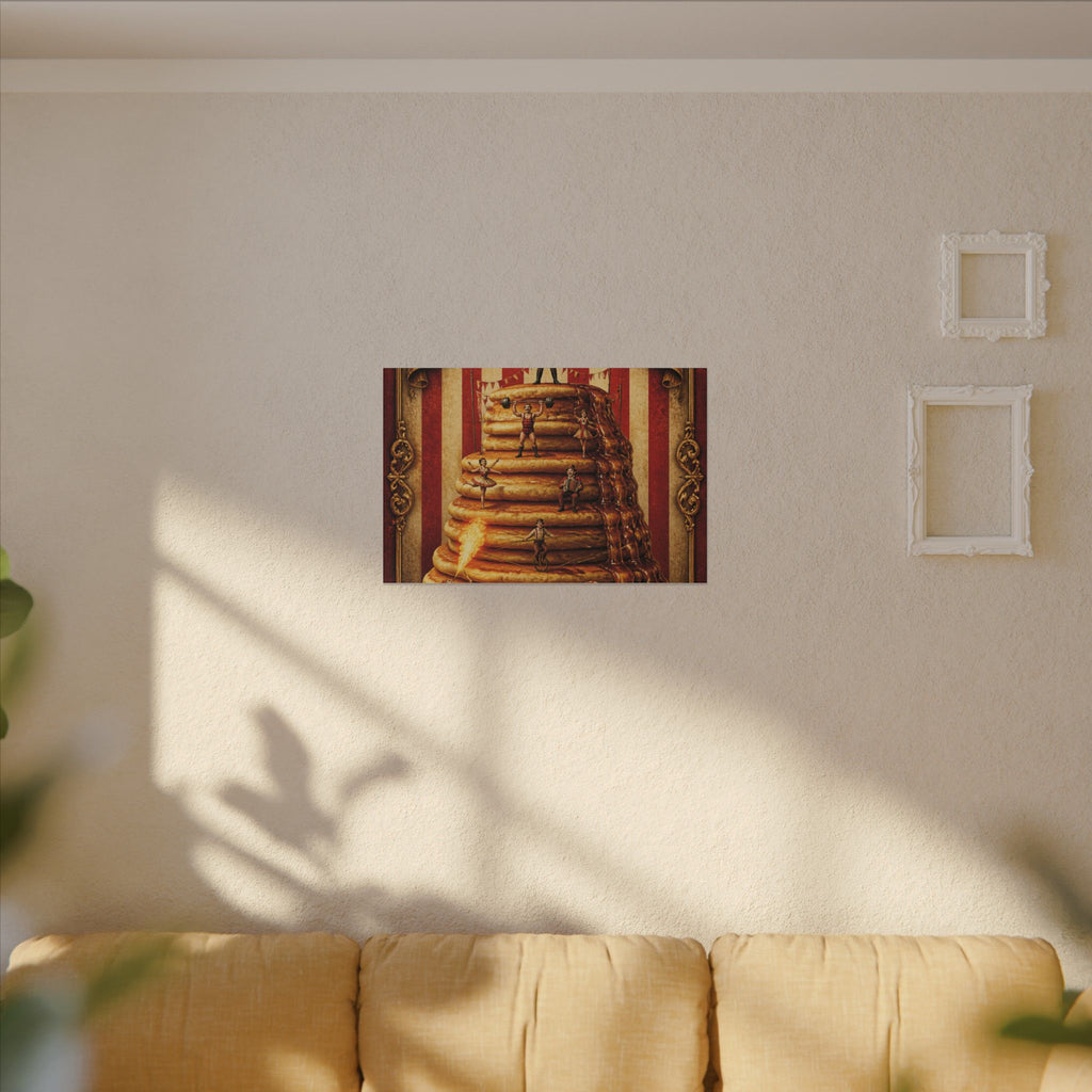 Pancake Stack Platform Wall Art Canvas 24×36 Baroque Studio Decor Maximalist Print