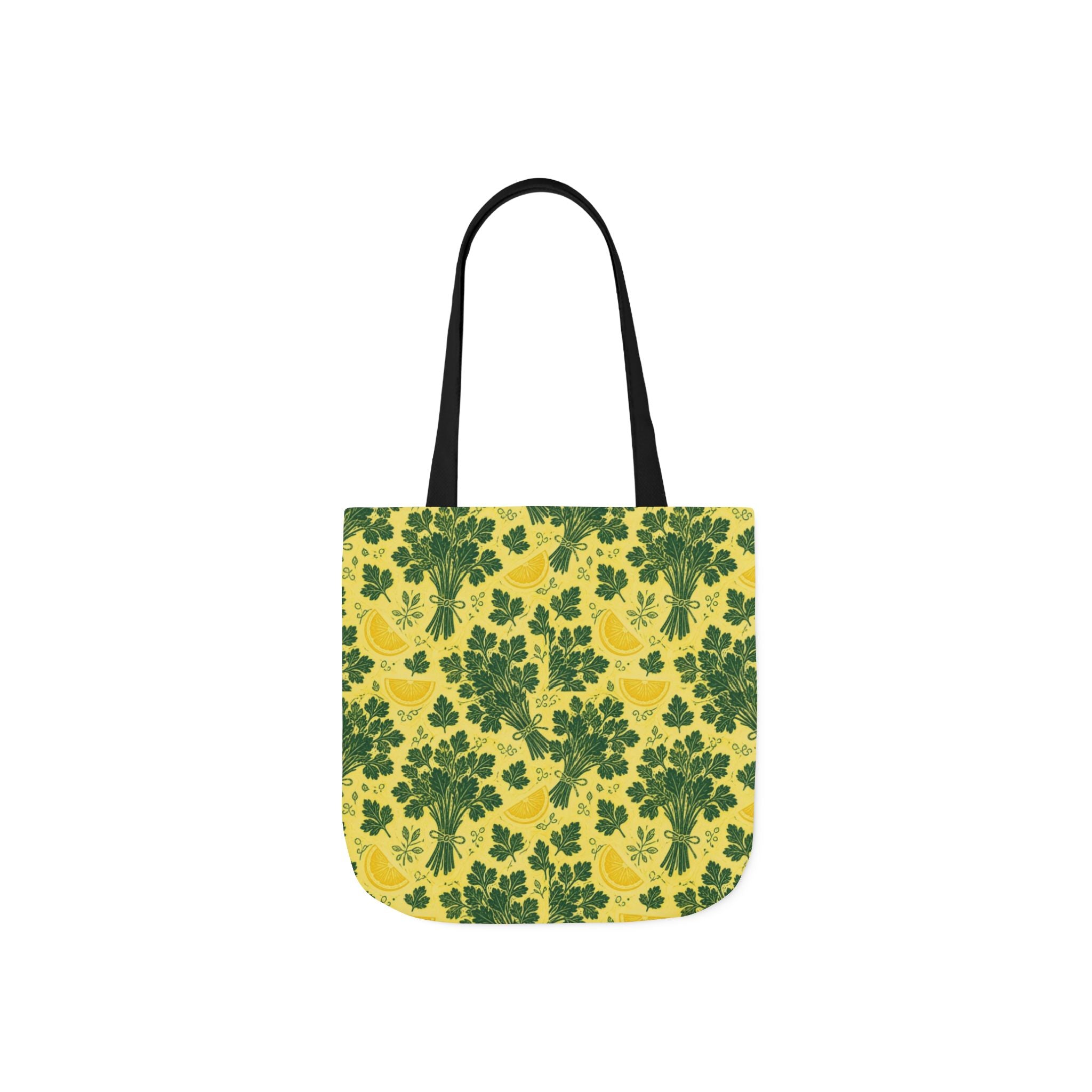 Fresh Parsley Canvas Tote Bag Mediterranean Kitchen Linocut Design Italian Cottagecore Gift