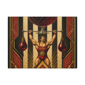 Wine Glass Strongman Wall Art Canvas 16×20 Art Deco Entryway Decor Maximalist Print