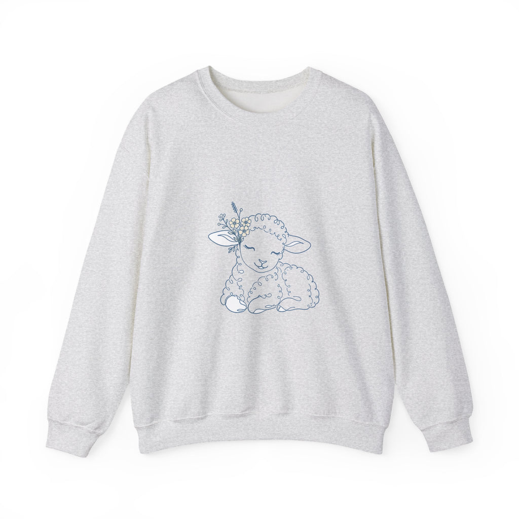Matching Couple Sweatshirt - Lion & Lamb Matching Couple Crewneck Sweatshirt Minimalist Art His Hers Valentine Gift - Design B