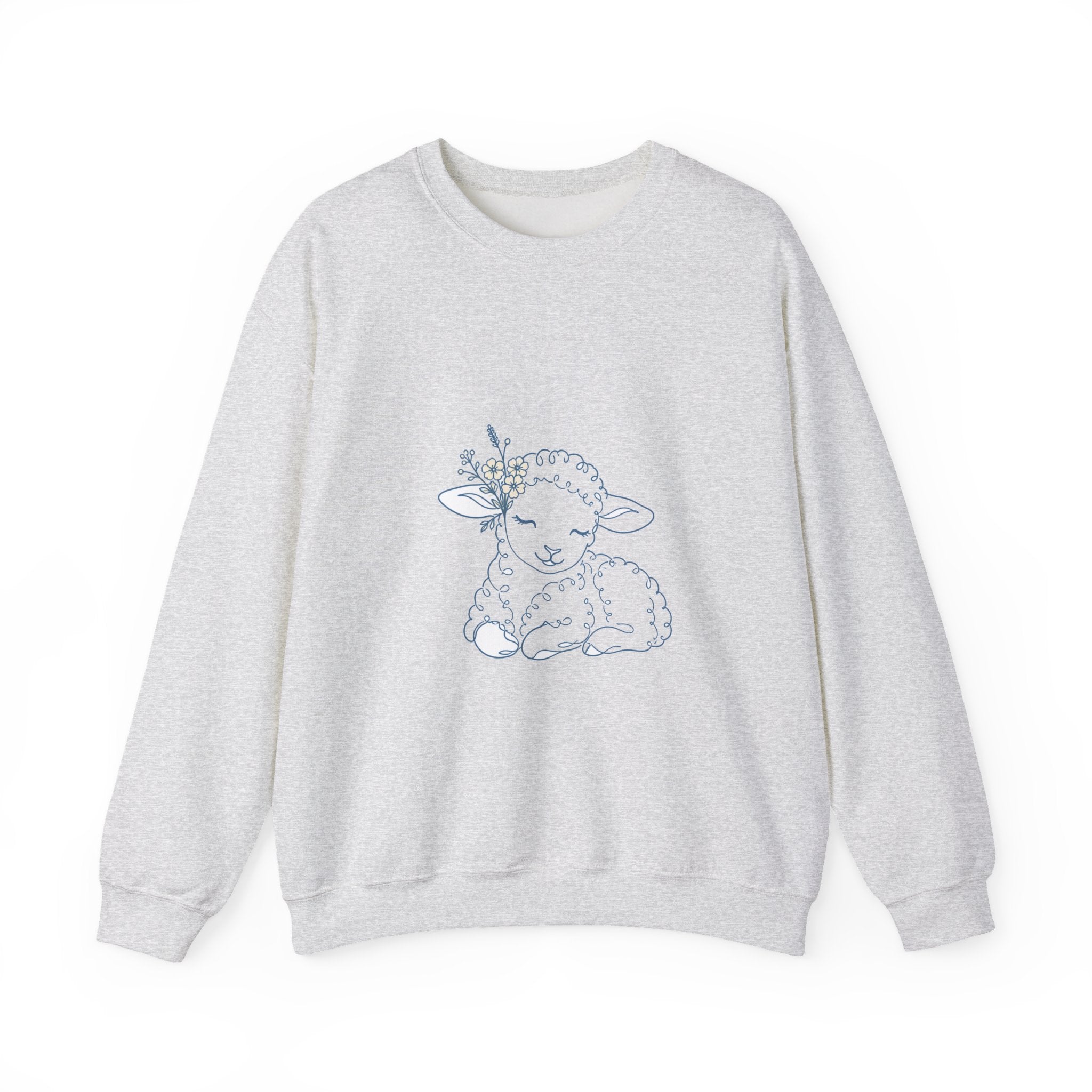 Matching Couple Sweatshirt - Lion & Lamb Matching Couple Crewneck Sweatshirt Minimalist Art His Hers Valentine Gift - Design B