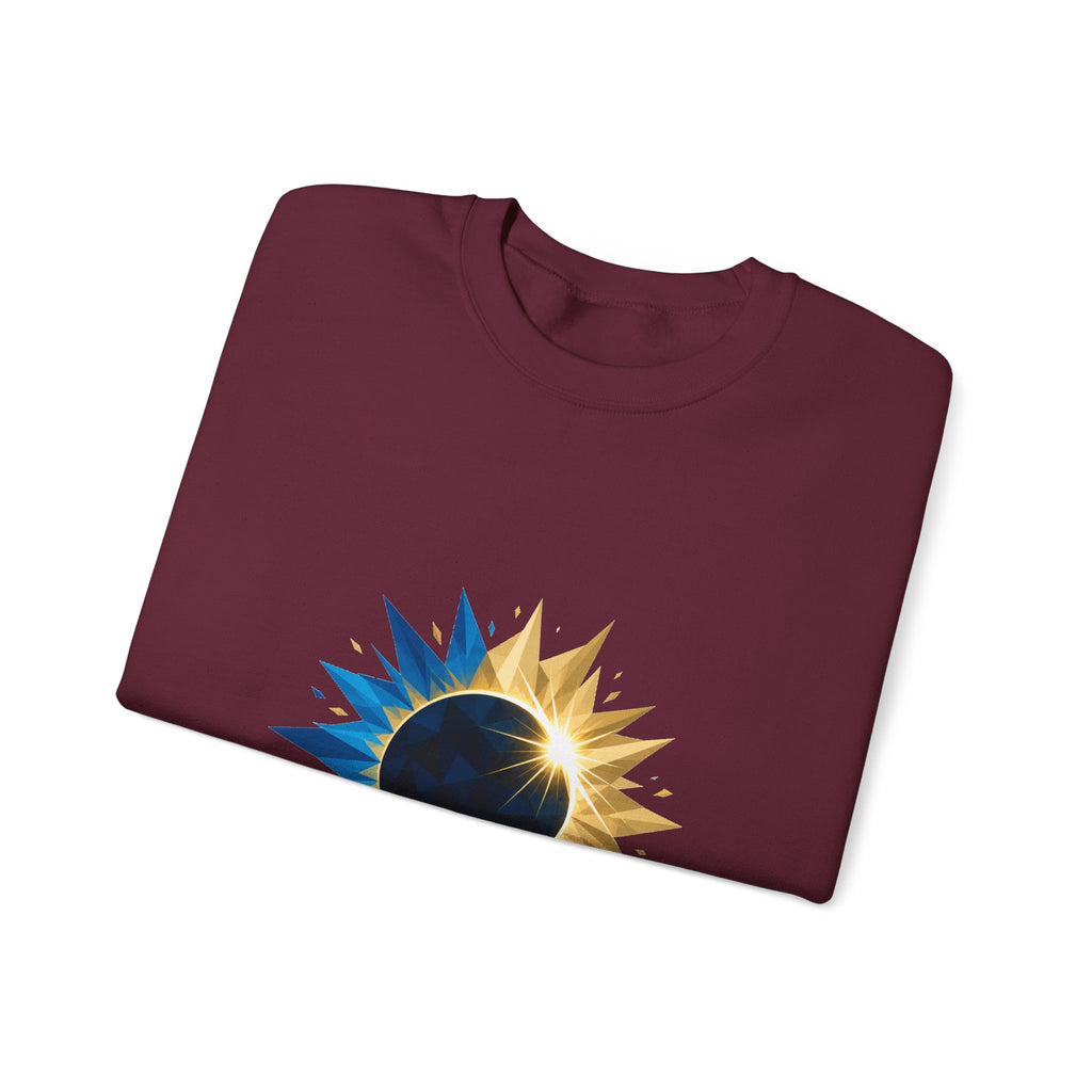 Matching Couple Sweatshirt - Solar & Lunar Eclipse Matching Couple Crewneck Sweatshirt Geometric Art His Hers Couple Gift - Design A