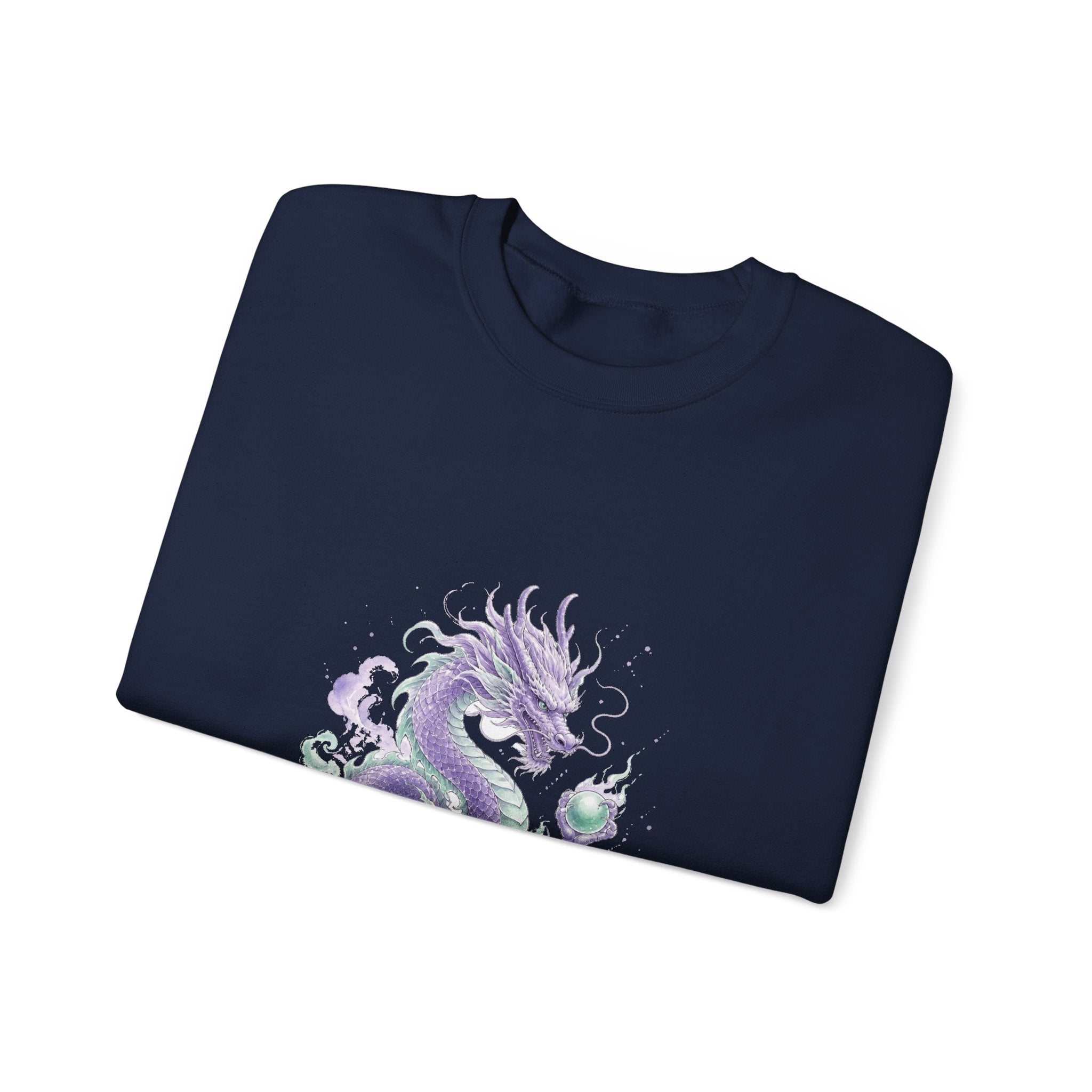 Matching Couple Sweatshirt - Dragon & Phoenix Matching Couple Crewneck Sweatshirt Watercolor Art His Hers Engagement Gift - Design A