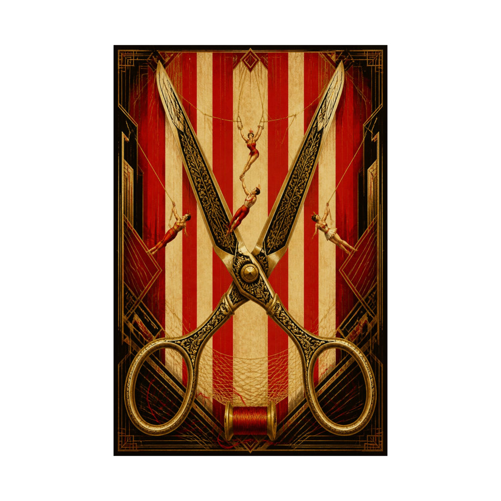 Giant Scissors Trapeze Wall Art Poster 18×24 Art Deco Entryway Decor Maximalist Print