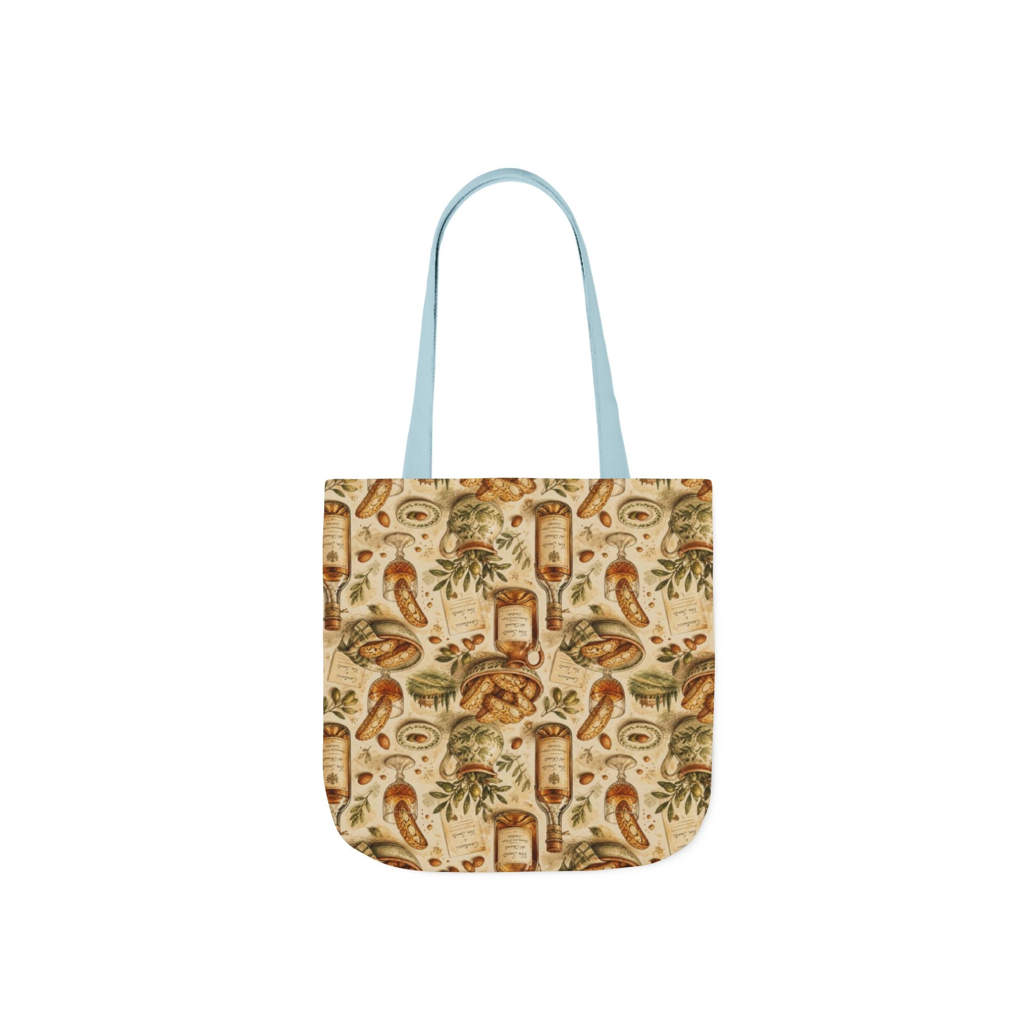 Biscotti & Vin Santo Canvas Tote Bag Mediterranean Kitchen Watercolor Design Italian Cottagecore Gift