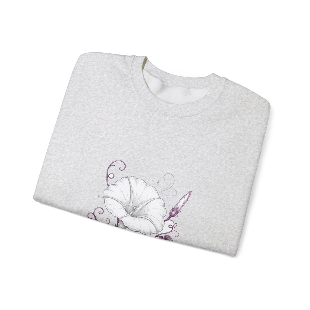 Matching Couple Sweatshirt - Sunflower & Moonflower Matching Couple Premium Fleece Sweatshirt Hand-Drawn Art His Hers Anniversary Gift - Design B