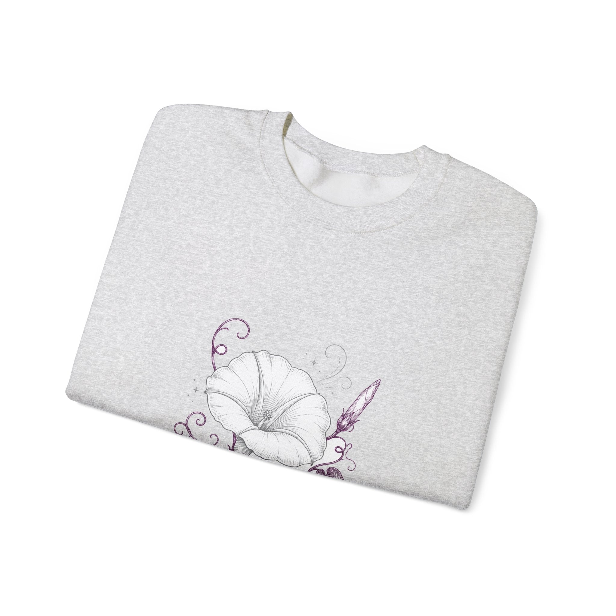 Matching Couple Sweatshirt - Sunflower & Moonflower Matching Couple Premium Fleece Sweatshirt Hand-Drawn Art His Hers Anniversary Gift - Design B