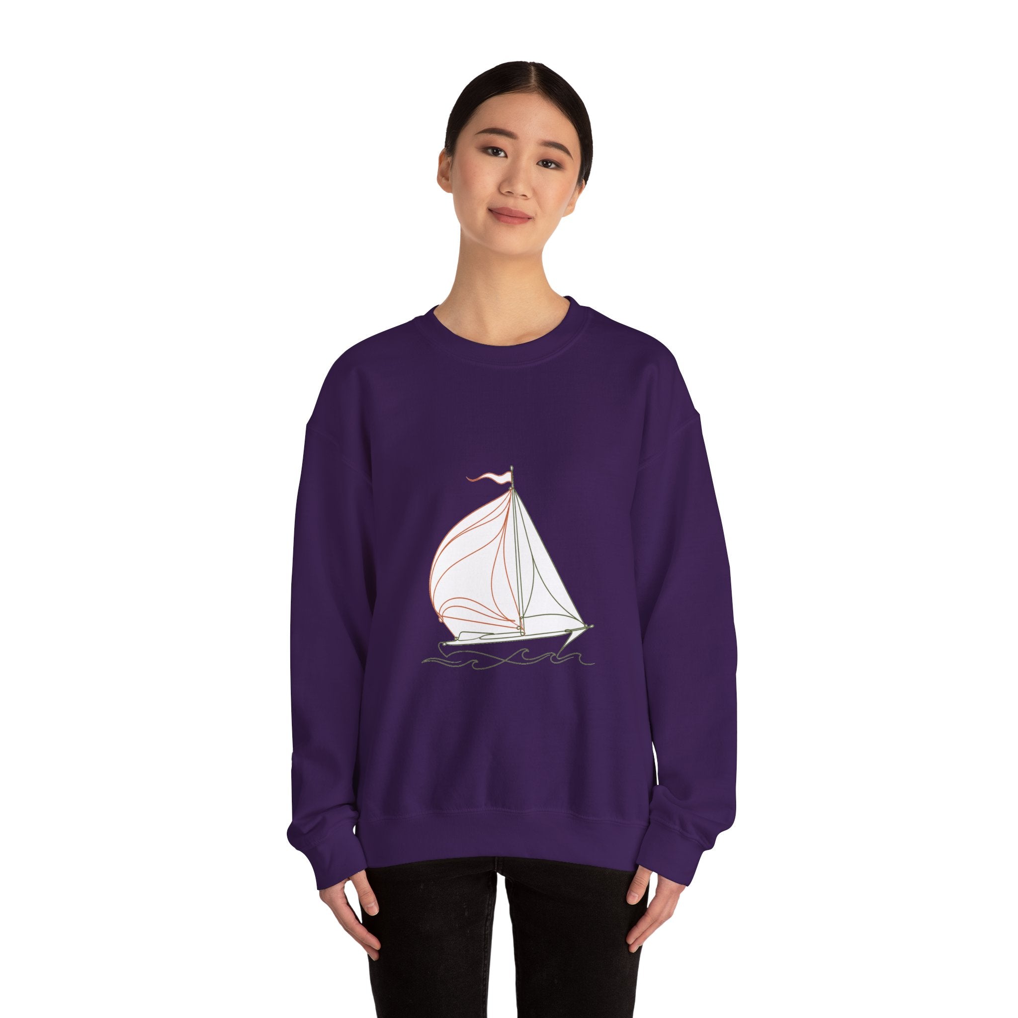 Matching Couple Sweatshirt - Anchor & Sail Matching Couple Crewneck Sweatshirt Minimalist Art His Hers Valentine Gift - Design B