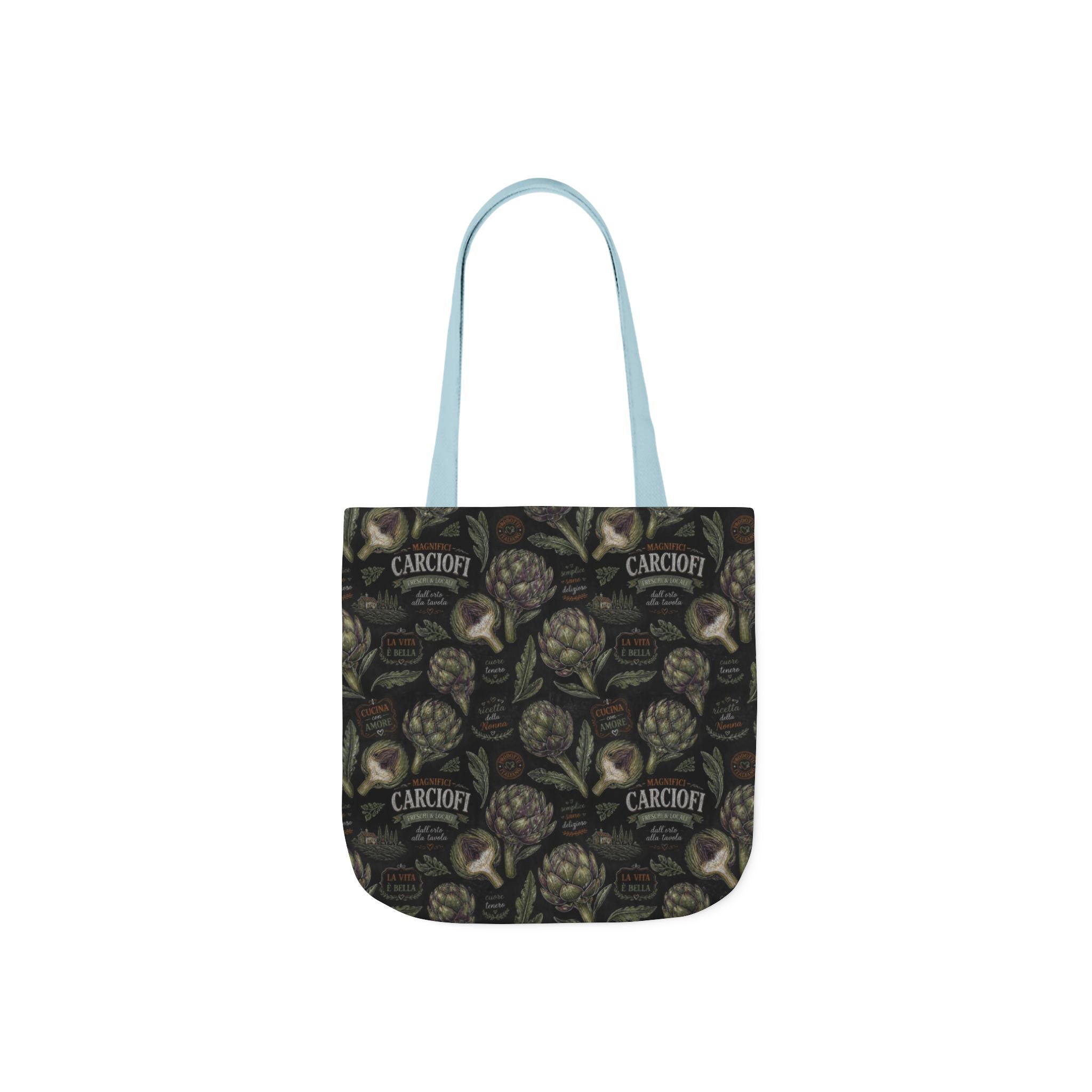 Globe Artichokes Canvas Tote Bag Mediterranean Kitchen Chalk Art Design Italian Cottagecore Gift
