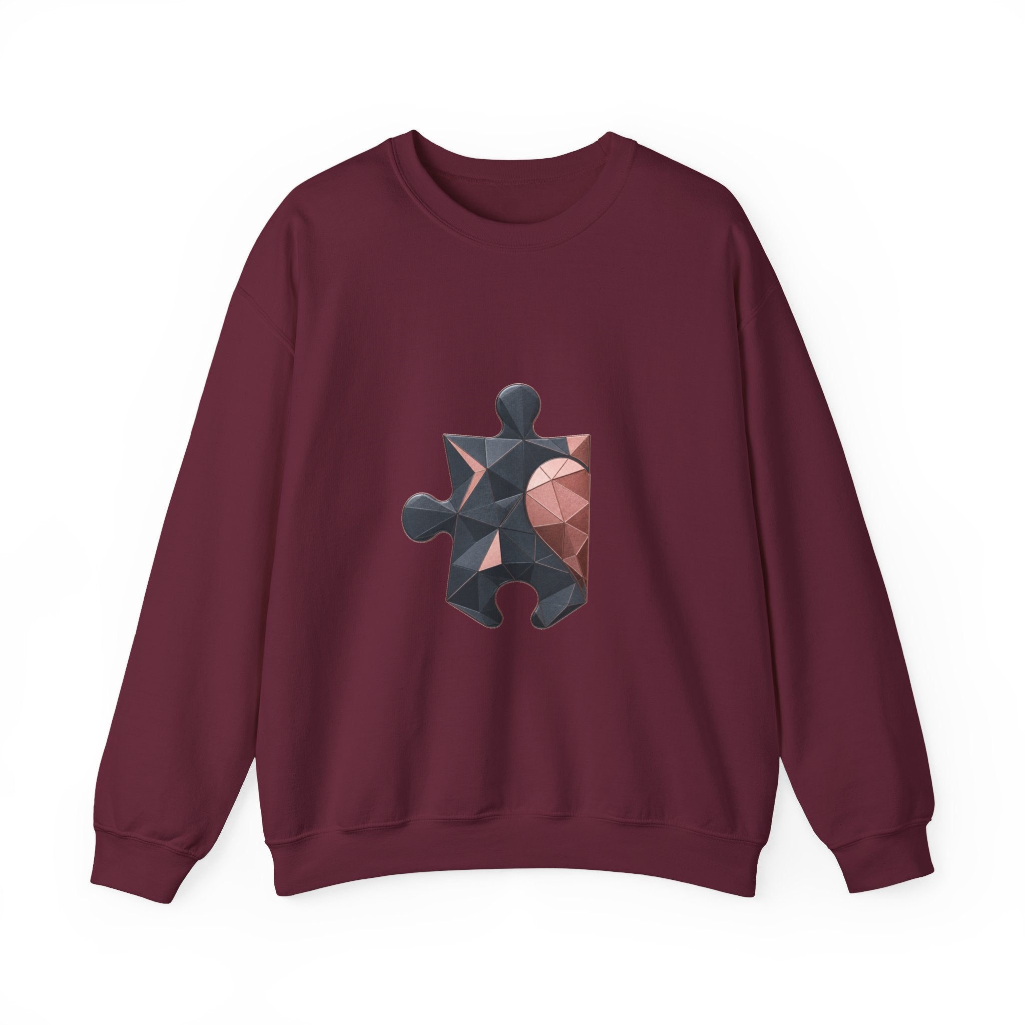 Matching Couple Sweatshirt - Puzzle Pieces Matching Couple Comfort Colors Crew Geometric Art His Hers Love Gift - Design A