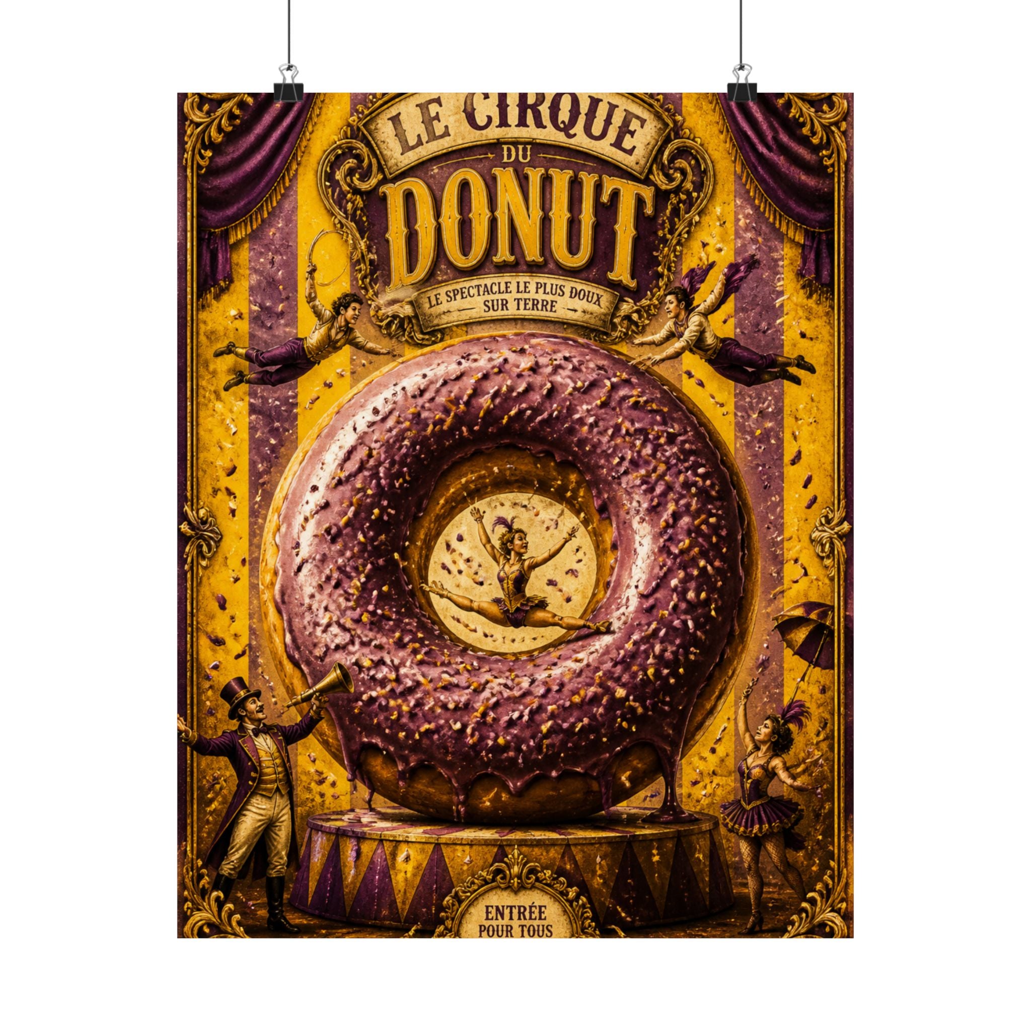 Donut Circus Ring Wall Art Poster 24×36 Baroque Studio Decor Maximalist Print