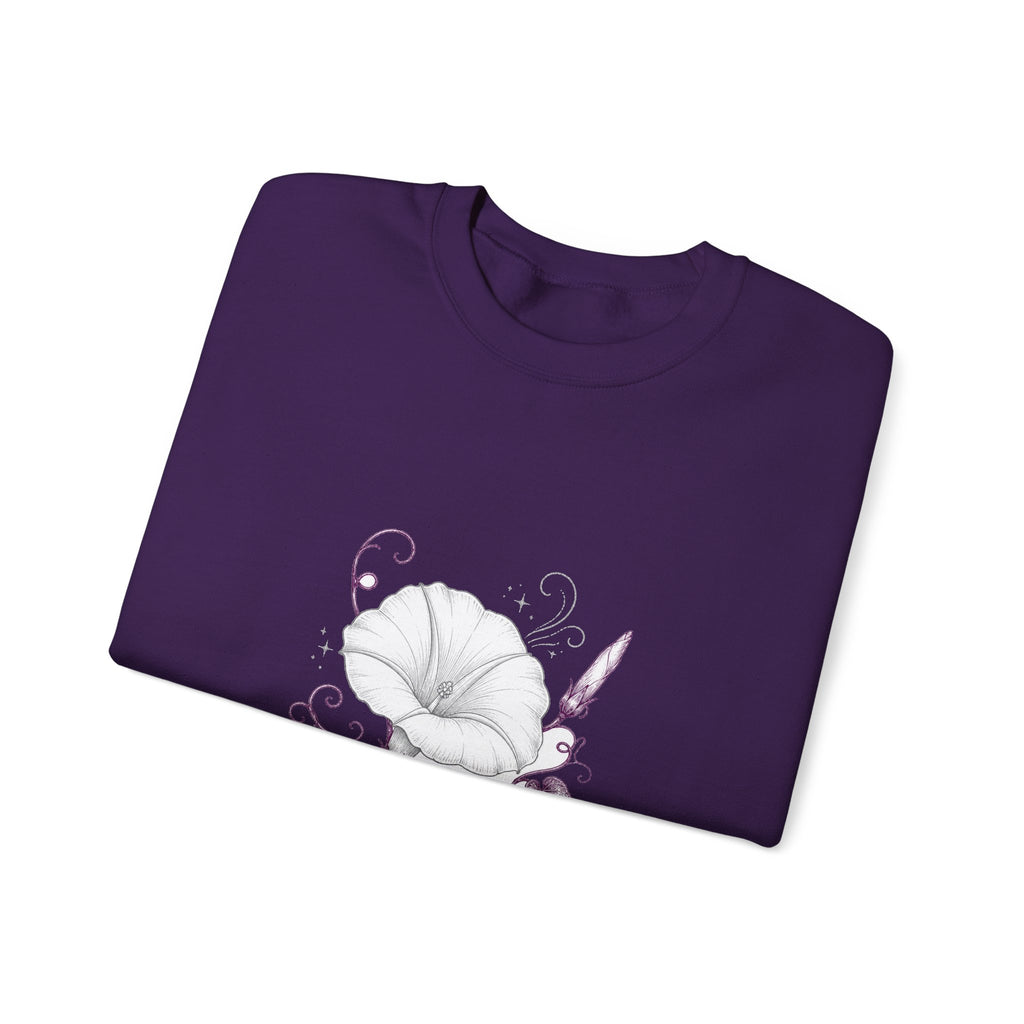 Matching Couple Sweatshirt - Sunflower & Moonflower Matching Couple Premium Fleece Sweatshirt Hand-Drawn Art His Hers Anniversary Gift - Design B