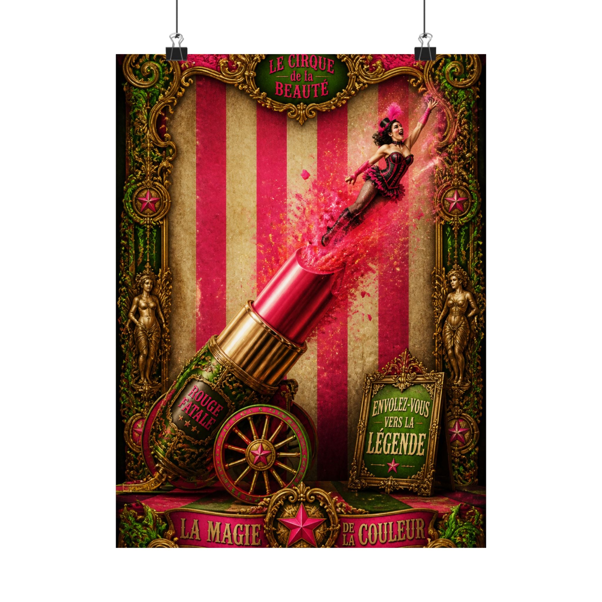 Lipstick Cannon Wall Art Poster 18×24 Baroque Home Office Decor Maximalist Print