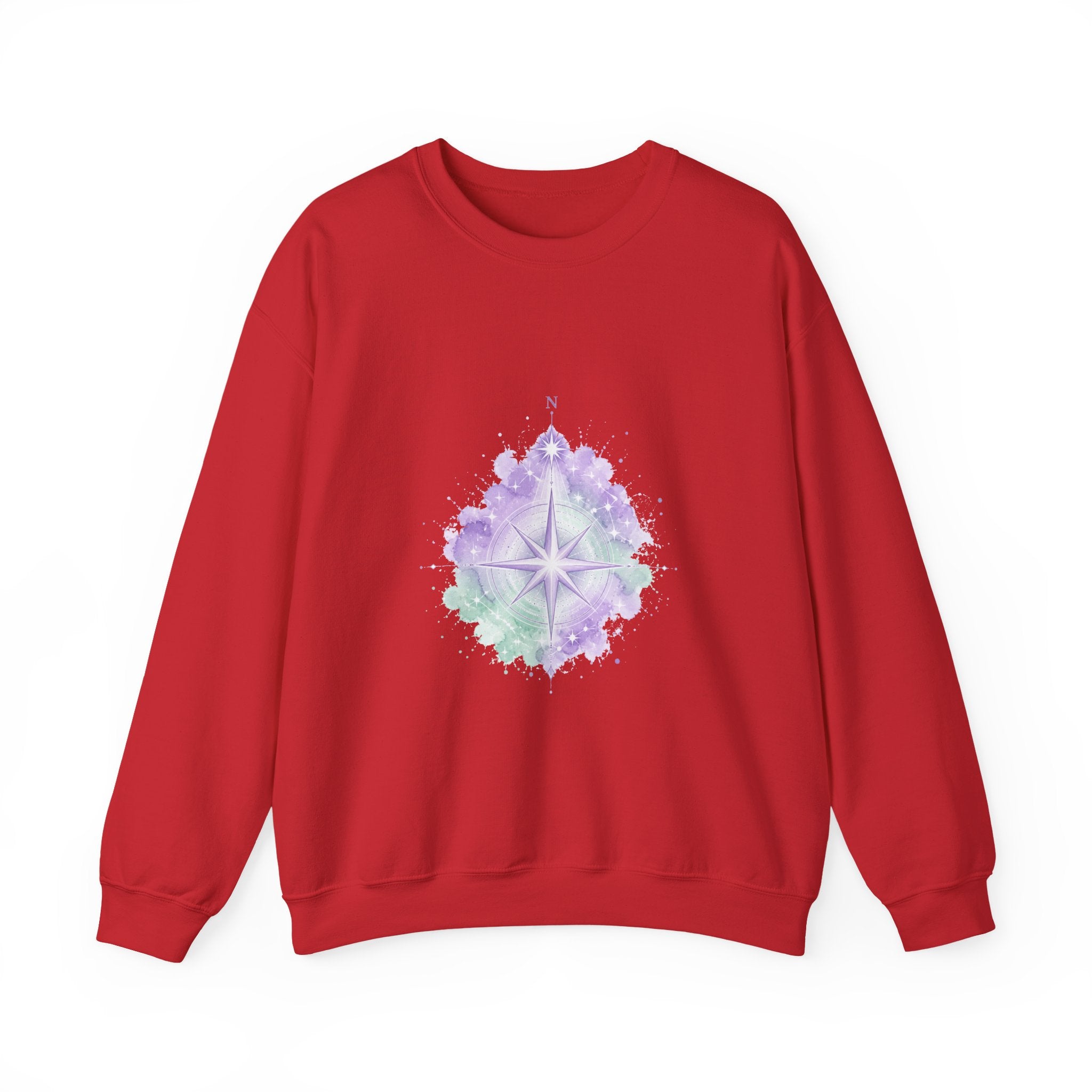 Matching Couple Sweatshirt - Shooting Star & North Star Matching Couple Crewneck Sweatshirt Watercolor Art His Hers Engagement Gift - Design B