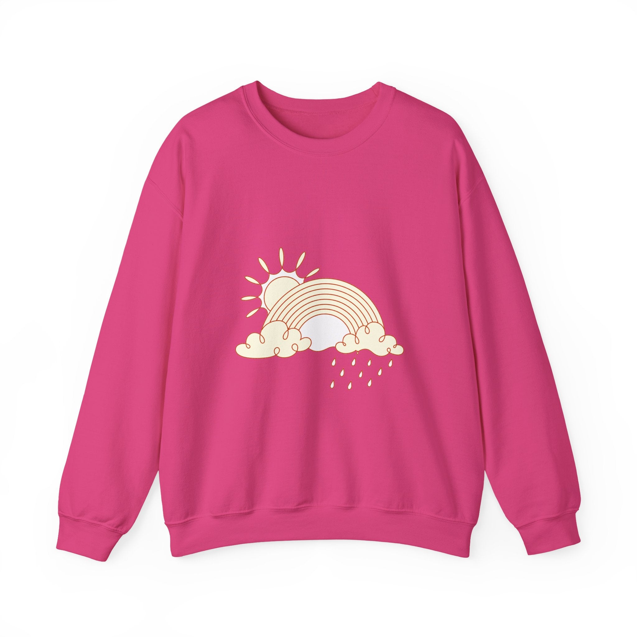 Matching Couple Sweatshirt - Storm & Rainbow Matching Couple Premium Fleece Sweatshirt Minimalist Art His Hers Christmas Gift - Design B