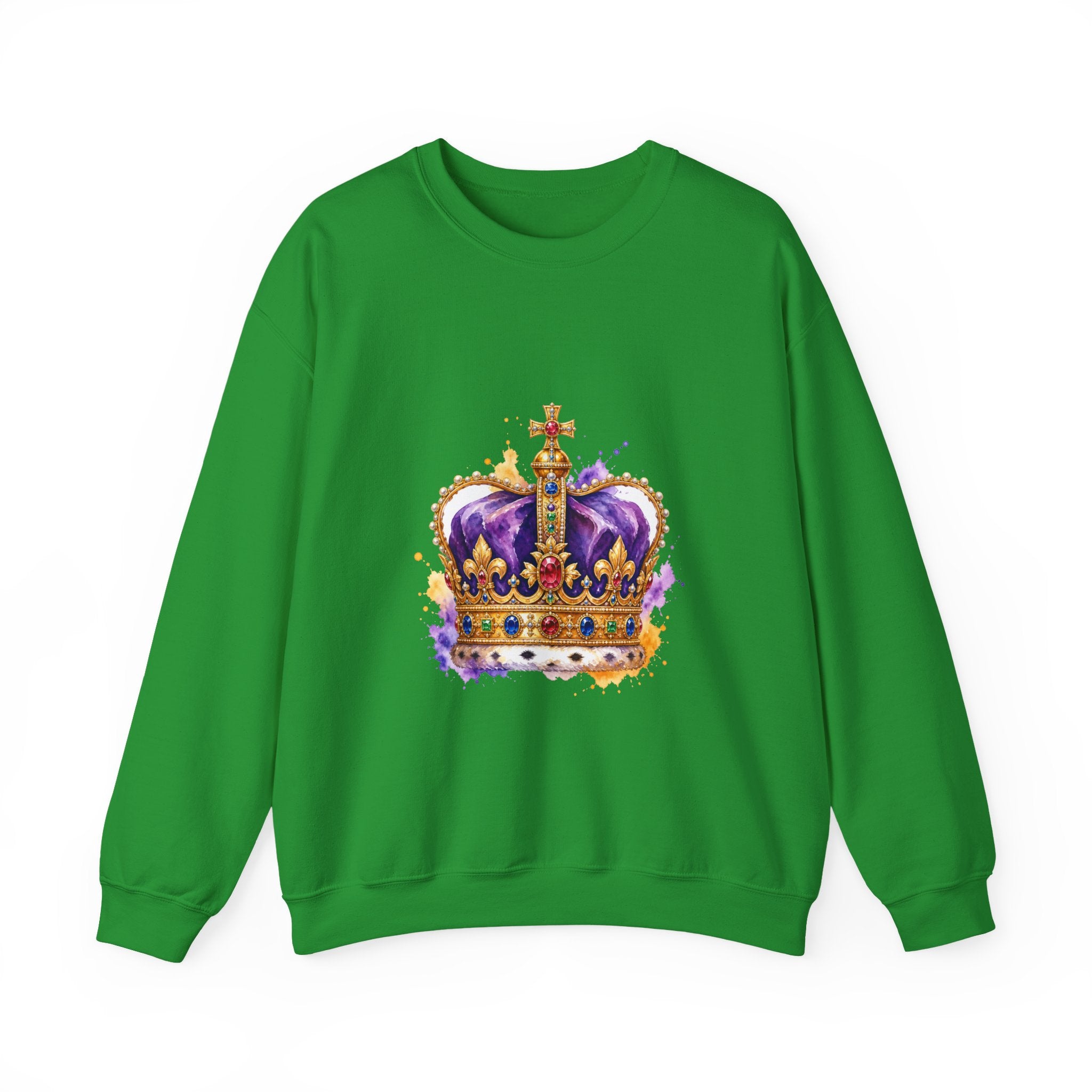 Matching Couple Sweatshirt - Crown & Shield Matching Couple Premium Fleece Sweatshirt Watercolor Art His Hers Birthday Gift - Design A