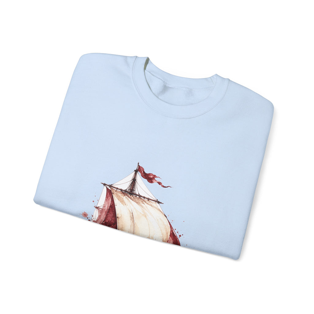 Matching Couple Sweatshirt - Anchor & Sail Matching Couple Comfort Colors Crew Watercolor Art His Hers Birthday Gift - Design B