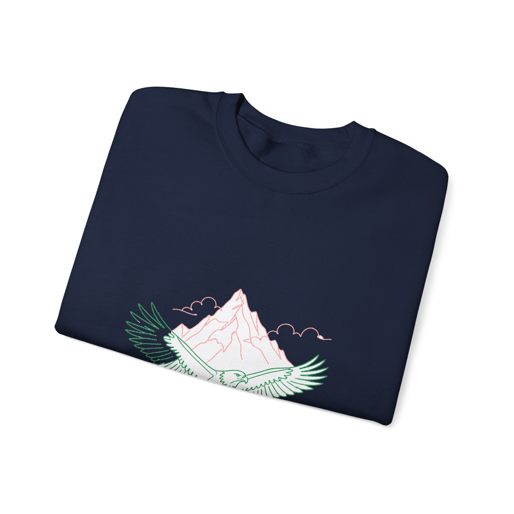 Matching Couple Sweatshirt - Eagle & Whale Matching Couple Comfort Colors Crew Minimalist Art His Hers Christmas Gift - Design A
