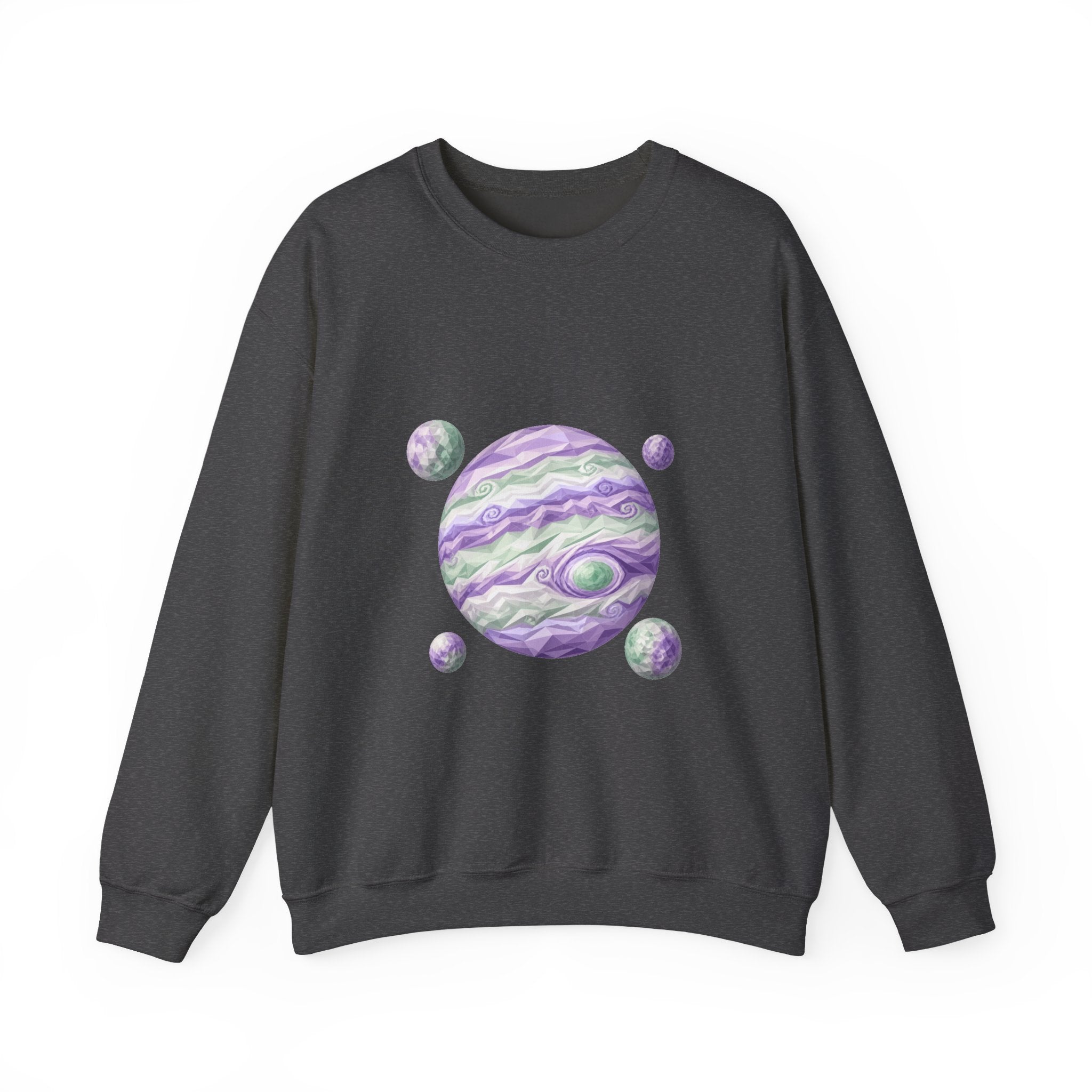 Matching Couple Sweatshirt - Saturn & Jupiter Matching Couple Crewneck Sweatshirt Geometric Art His Hers Couple Gift - Design B