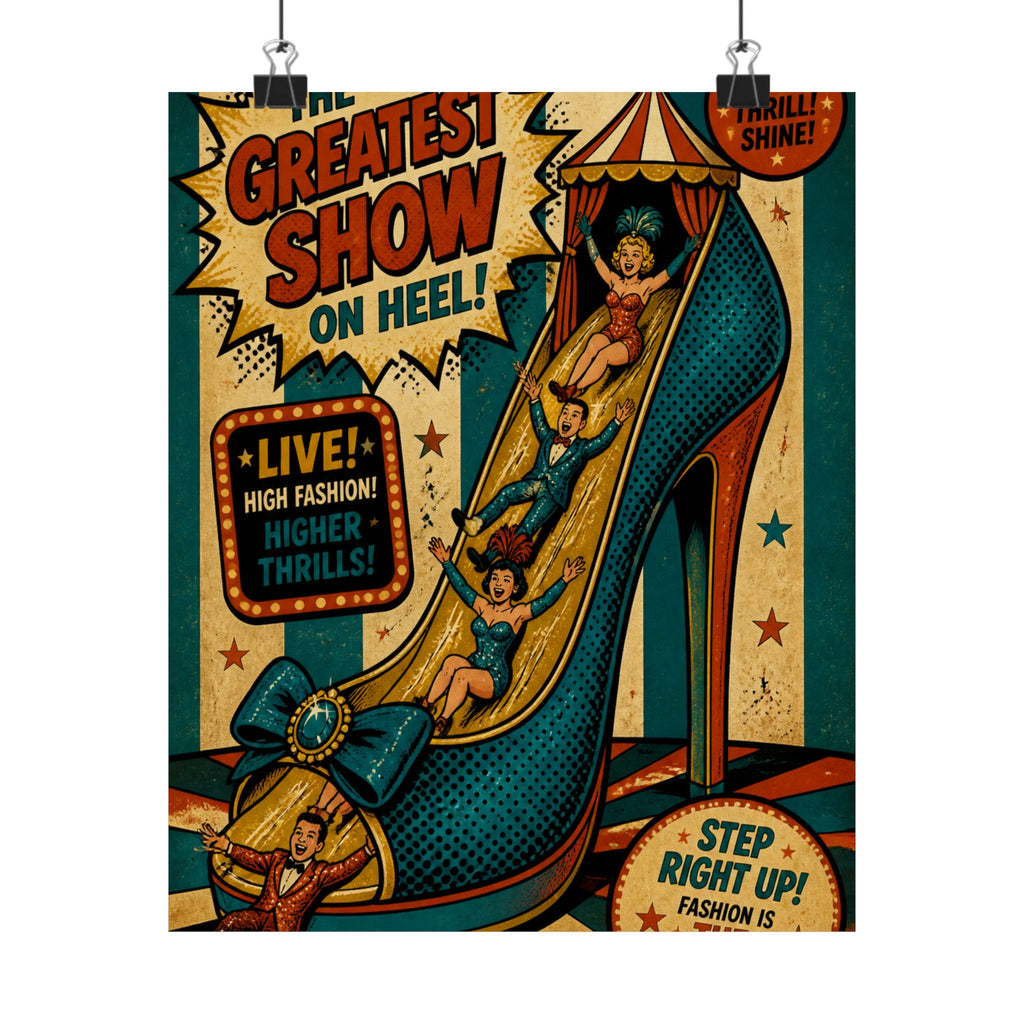 High Heel Slide Wall Art Poster 18×24 Pop Art Living Room Decor Maximalist Print