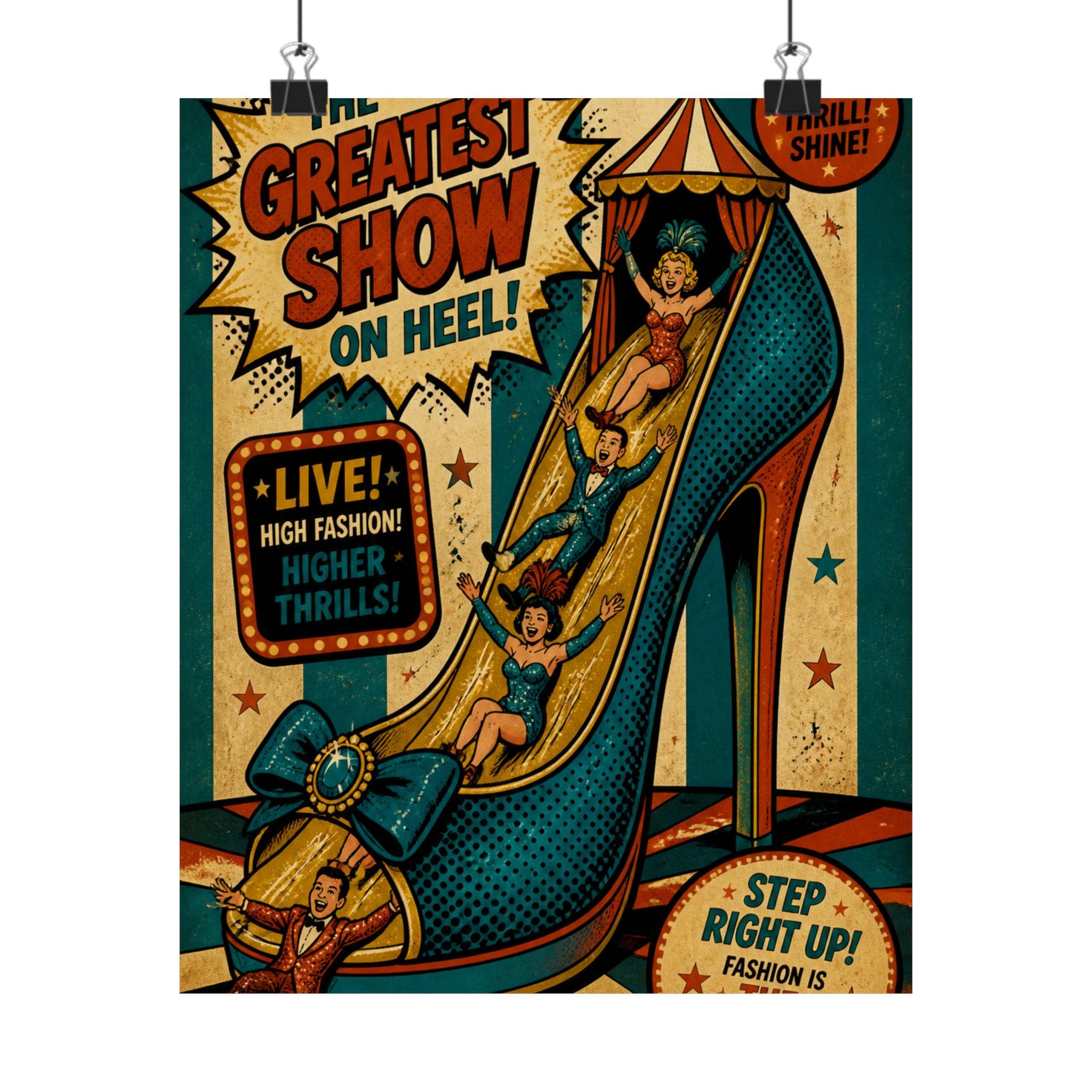 High Heel Slide Wall Art Poster 18×24 Pop Art Living Room Decor Maximalist Print