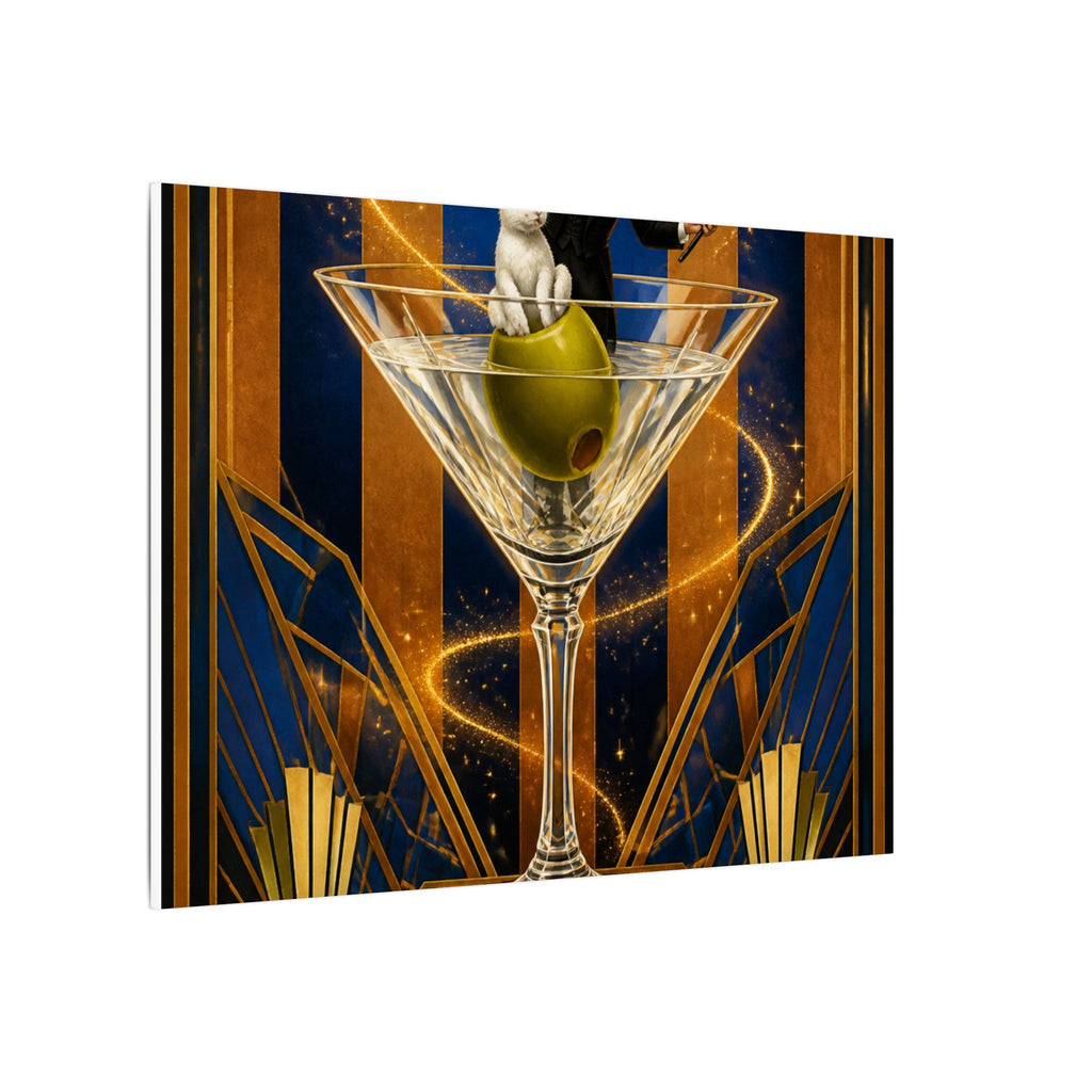 Martini Magician Wall Art Canvas 16×20 Art Deco Entryway Decor Maximalist Print