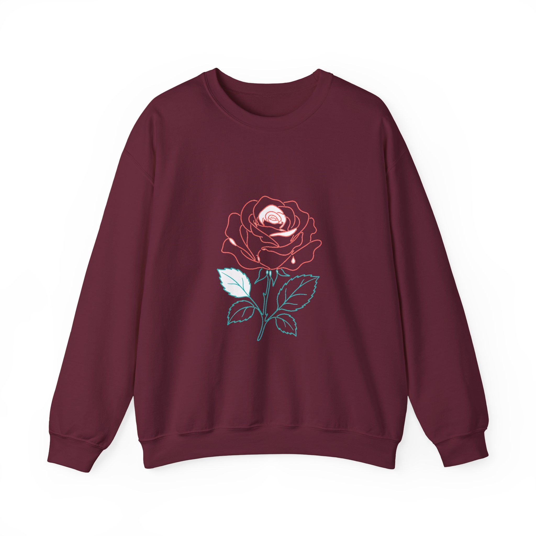 Matching Couple Sweatshirt - Rose & Thorn Matching Couple Comfort Colors Crew Minimalist Art His Hers Christmas Gift - Design A