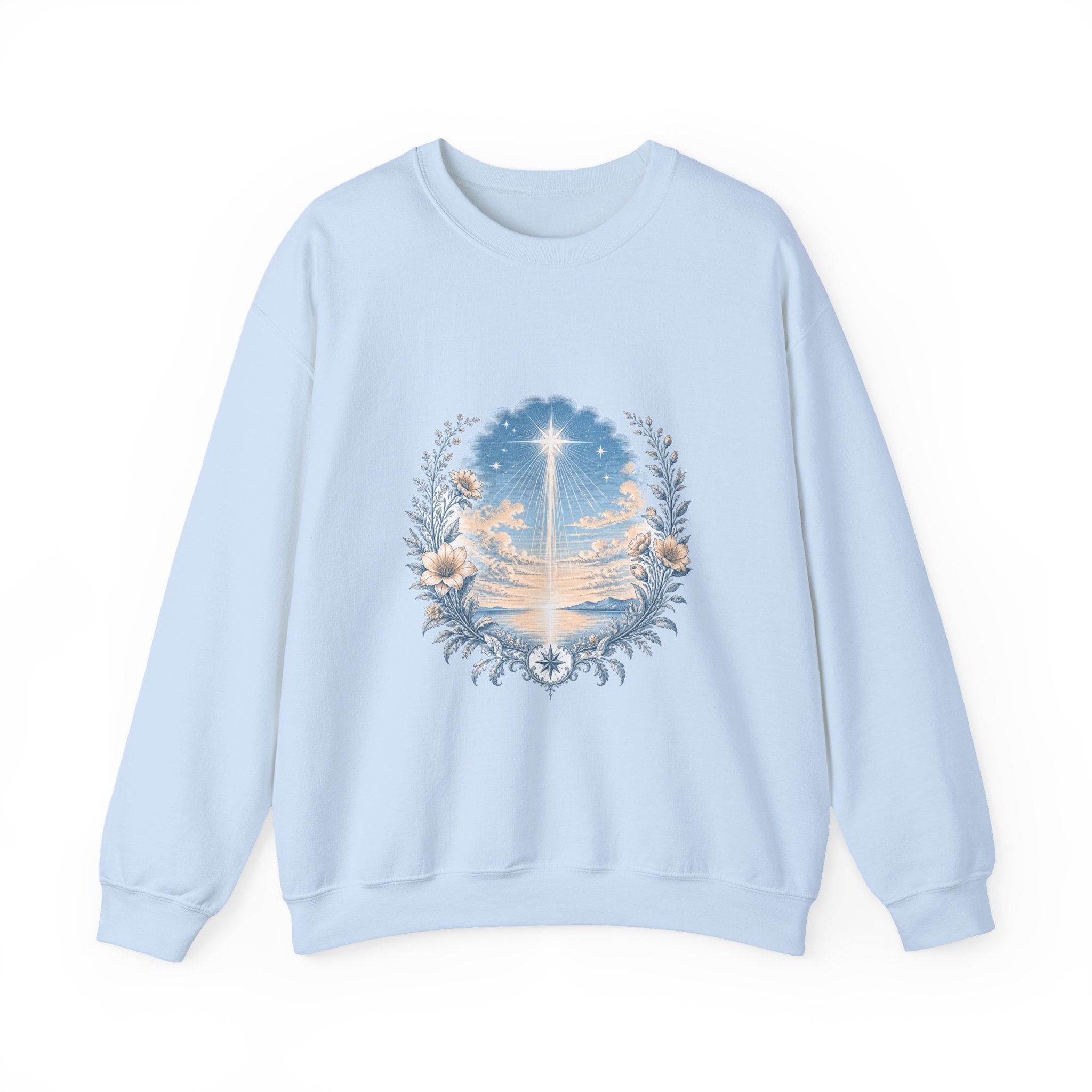 Matching Couple Sweatshirt - Evening & Morning Star Matching Couple Comfort Colors Crew Vintage Art His Hers Honeymoon Gift - Design A