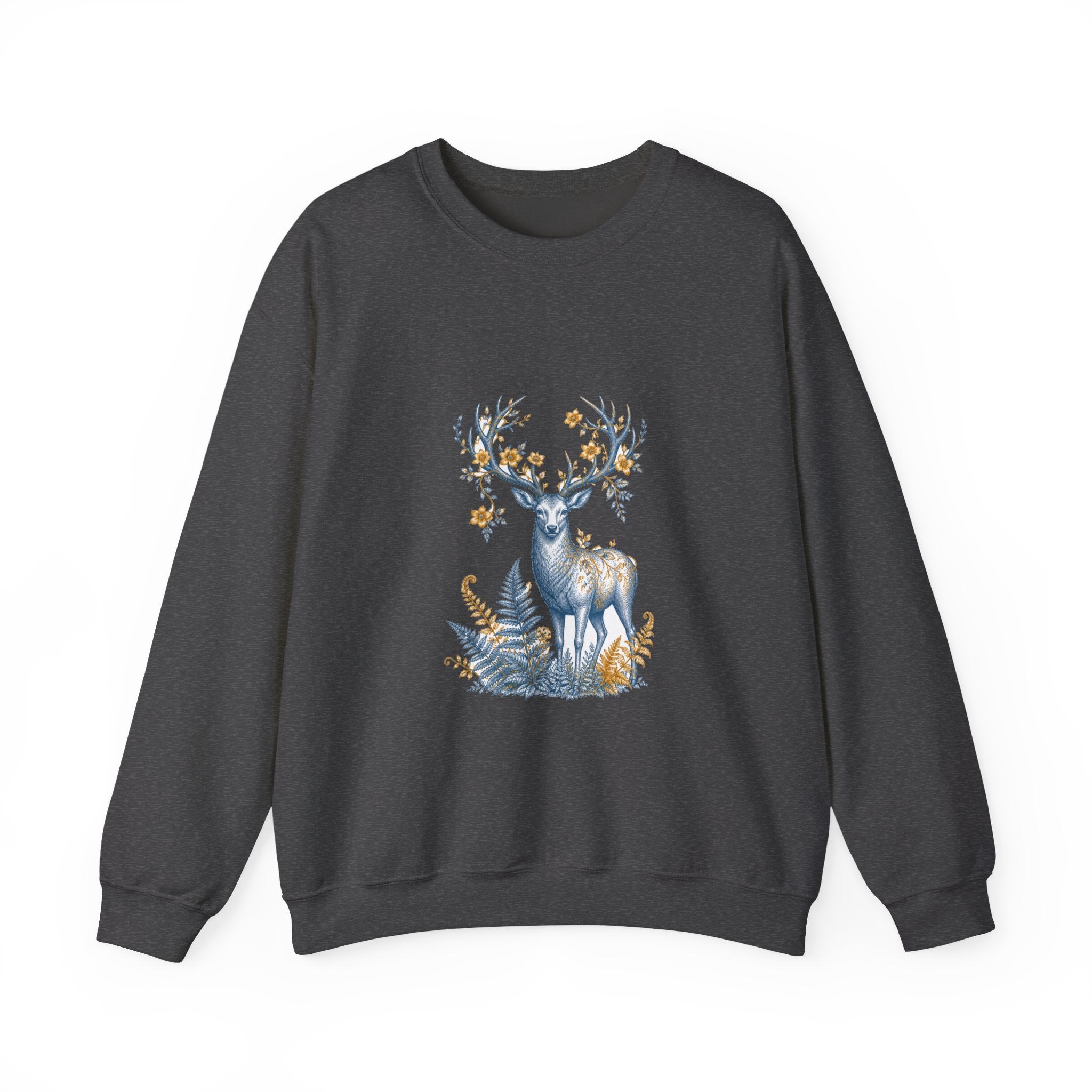 Matching Couple Sweatshirt - Bear & Deer Matching Couple Crewneck Sweatshirt Vintage Art His Hers Wedding Gift - Design B