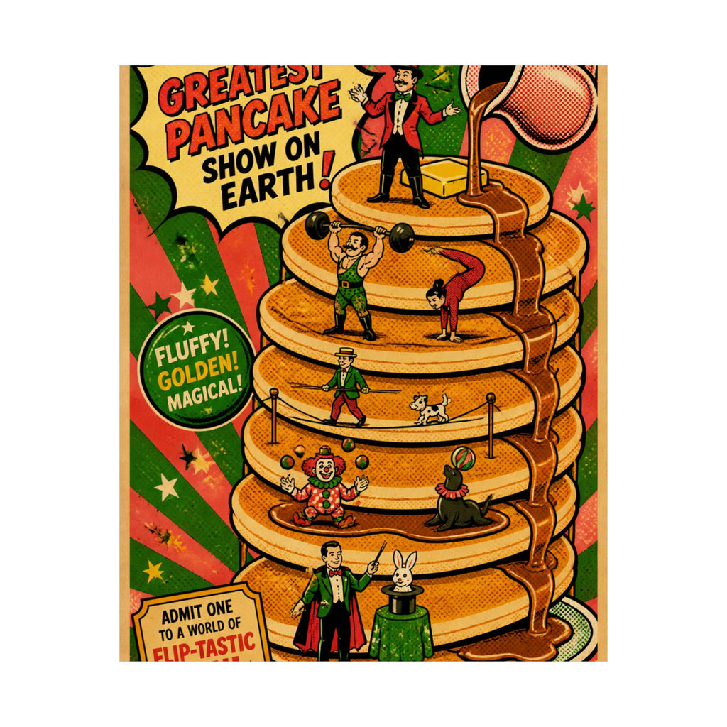 Pancake Stack Platform Wall Art Poster 18×24 Pop Art Living Room Decor Maximalist Print